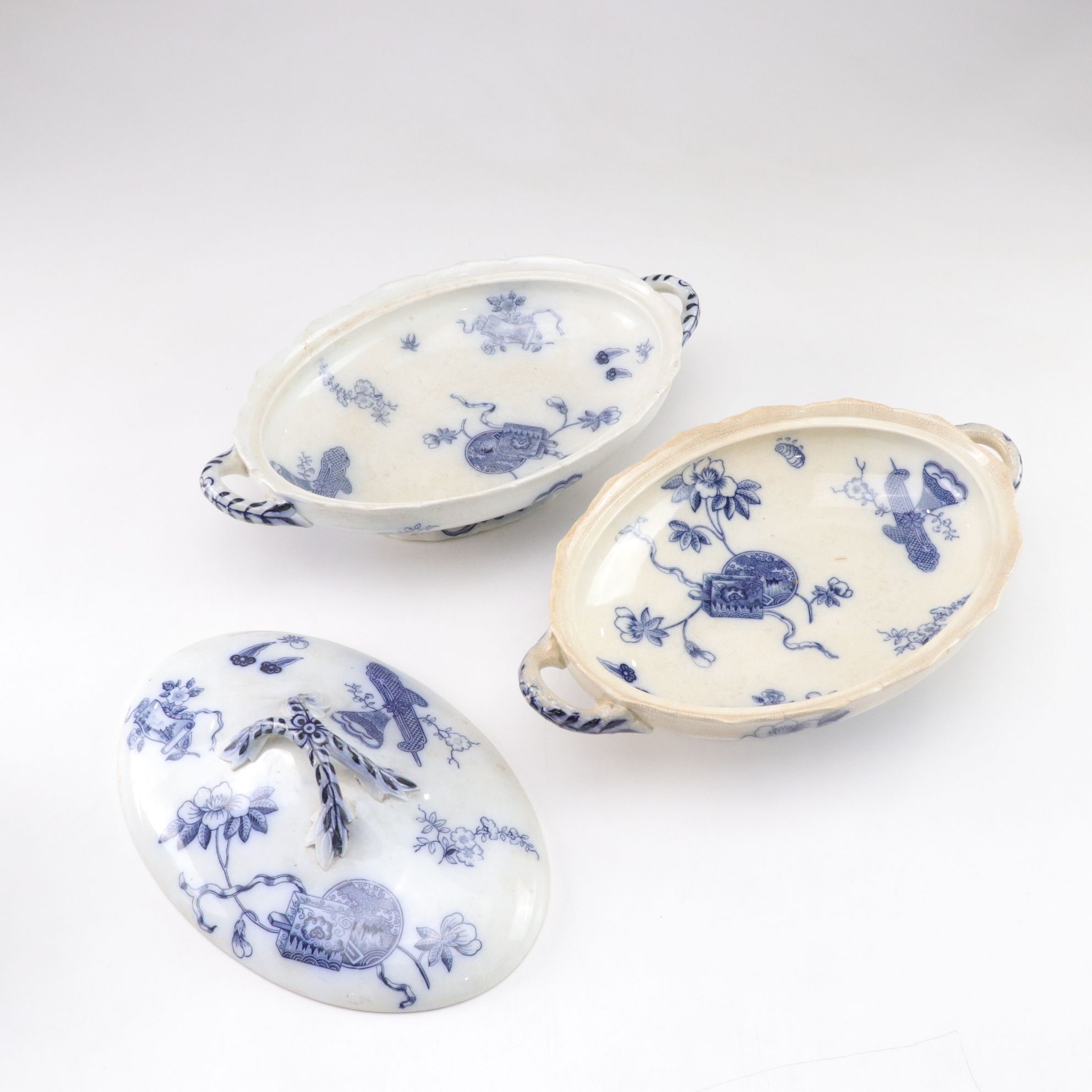 George Jones & Sons "Cuba" Stone China Transferware Plates and Serveware