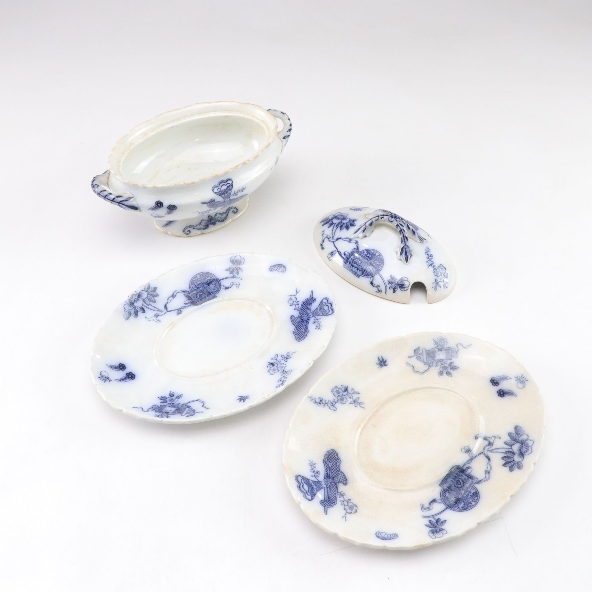 George Jones & Sons "Cuba" Stone China Transferware Plates and Serveware