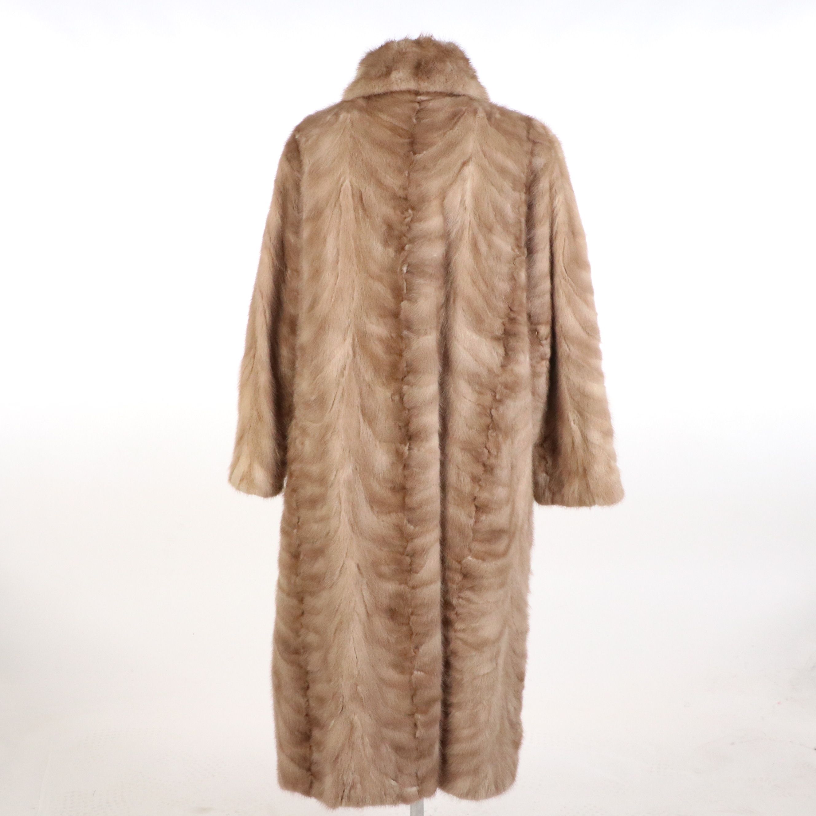 Roselawn Custom Furriers Vintage Herringbone Mink Fur Long Coat