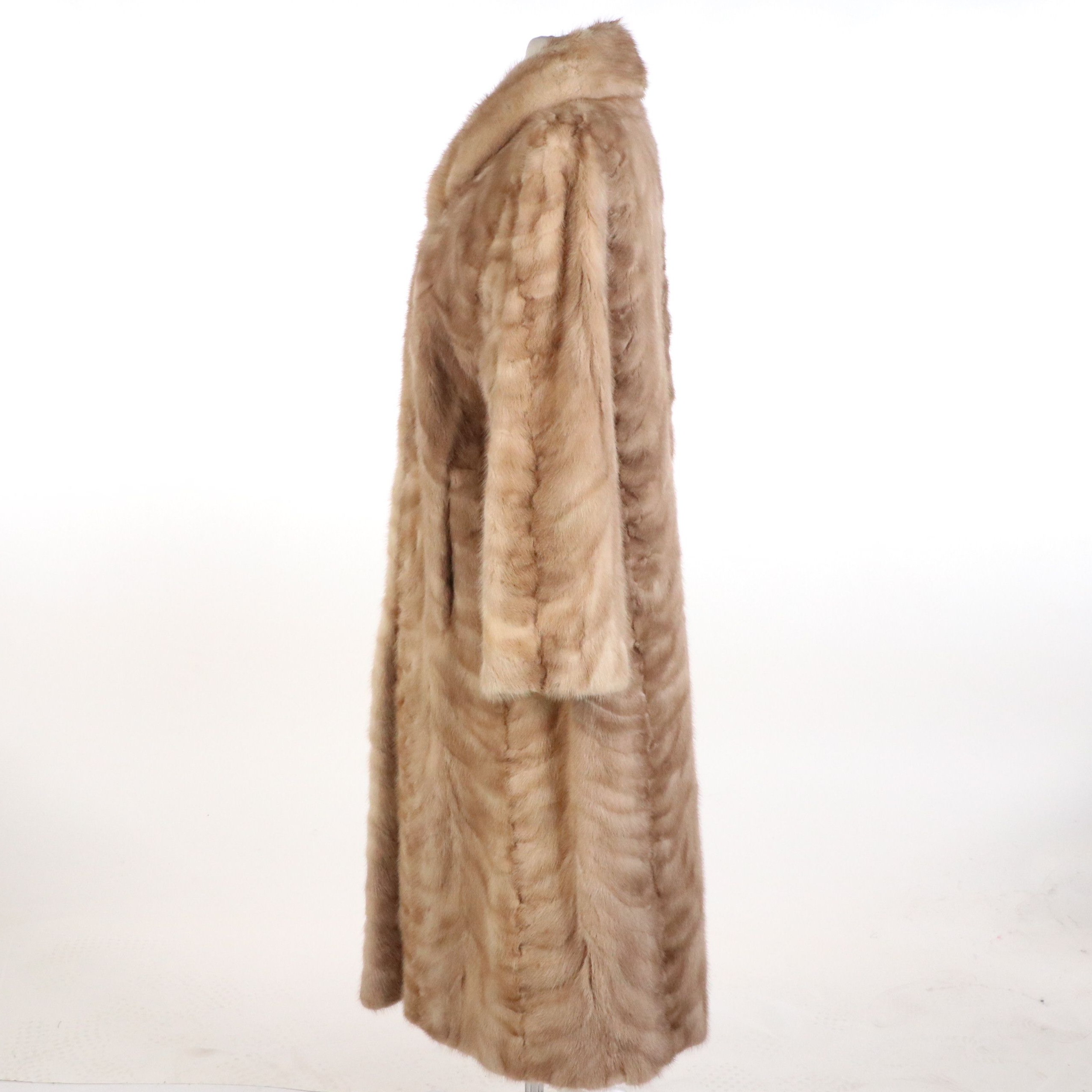 Roselawn Custom Furriers Vintage Herringbone Mink Fur Long Coat