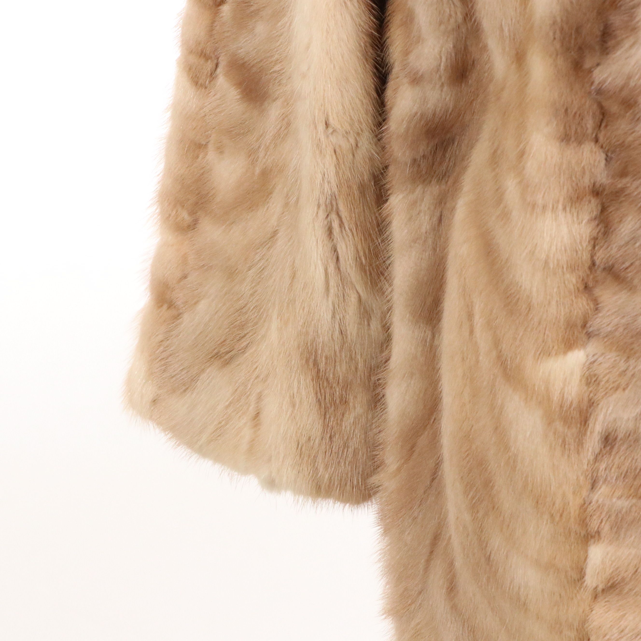 Roselawn Custom Furriers Vintage Herringbone Mink Fur Long Coat