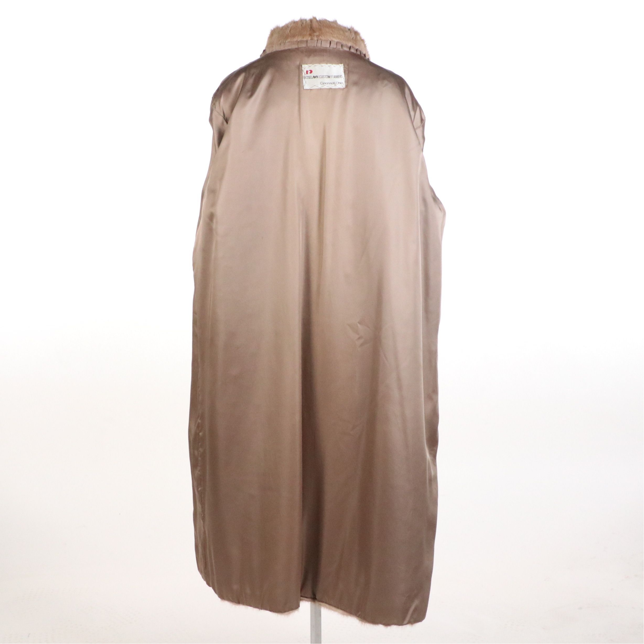 Roselawn Custom Furriers Vintage Herringbone Mink Fur Long Coat