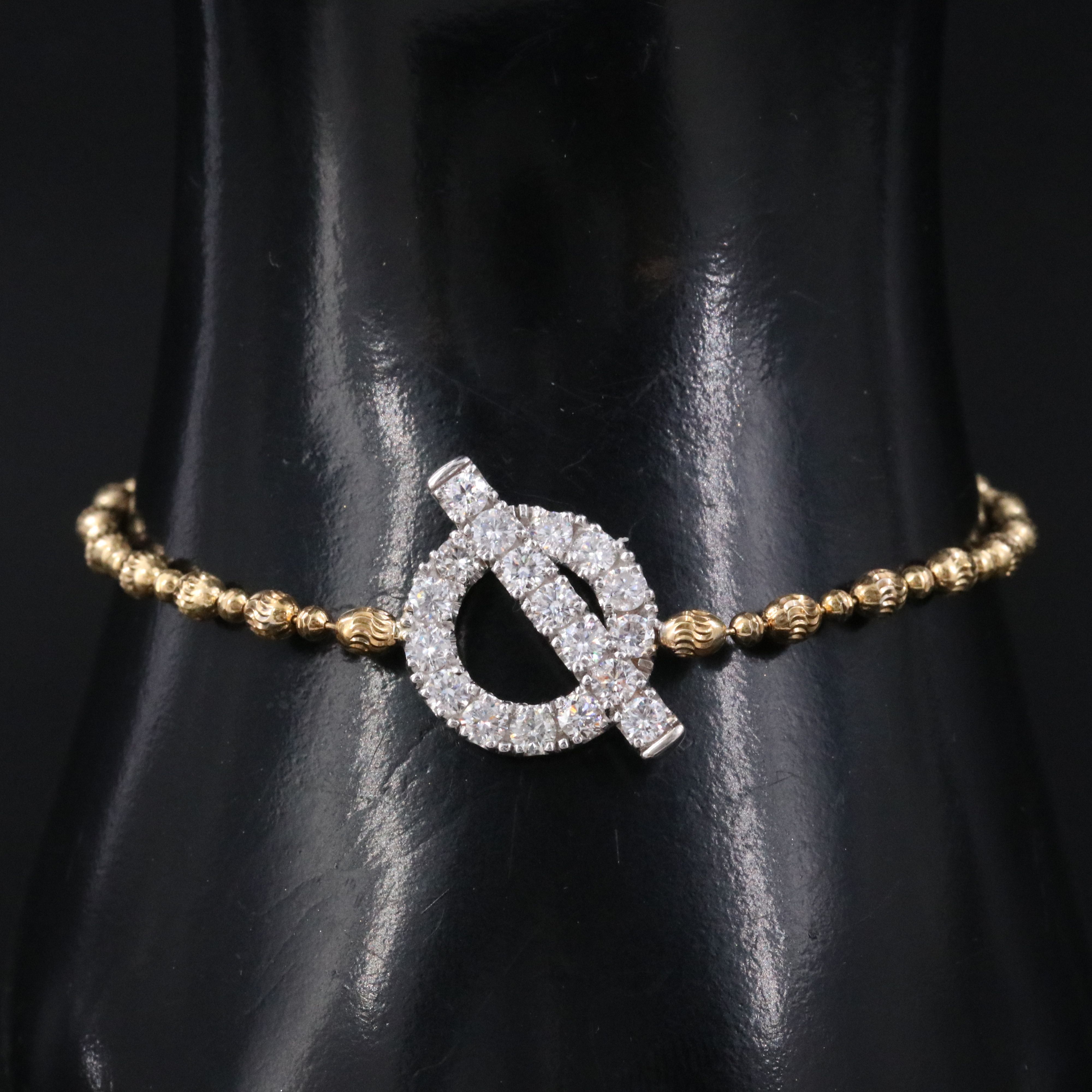 Italian 18K Two-Tone 1.17 CTW Diamond Station Bracelet