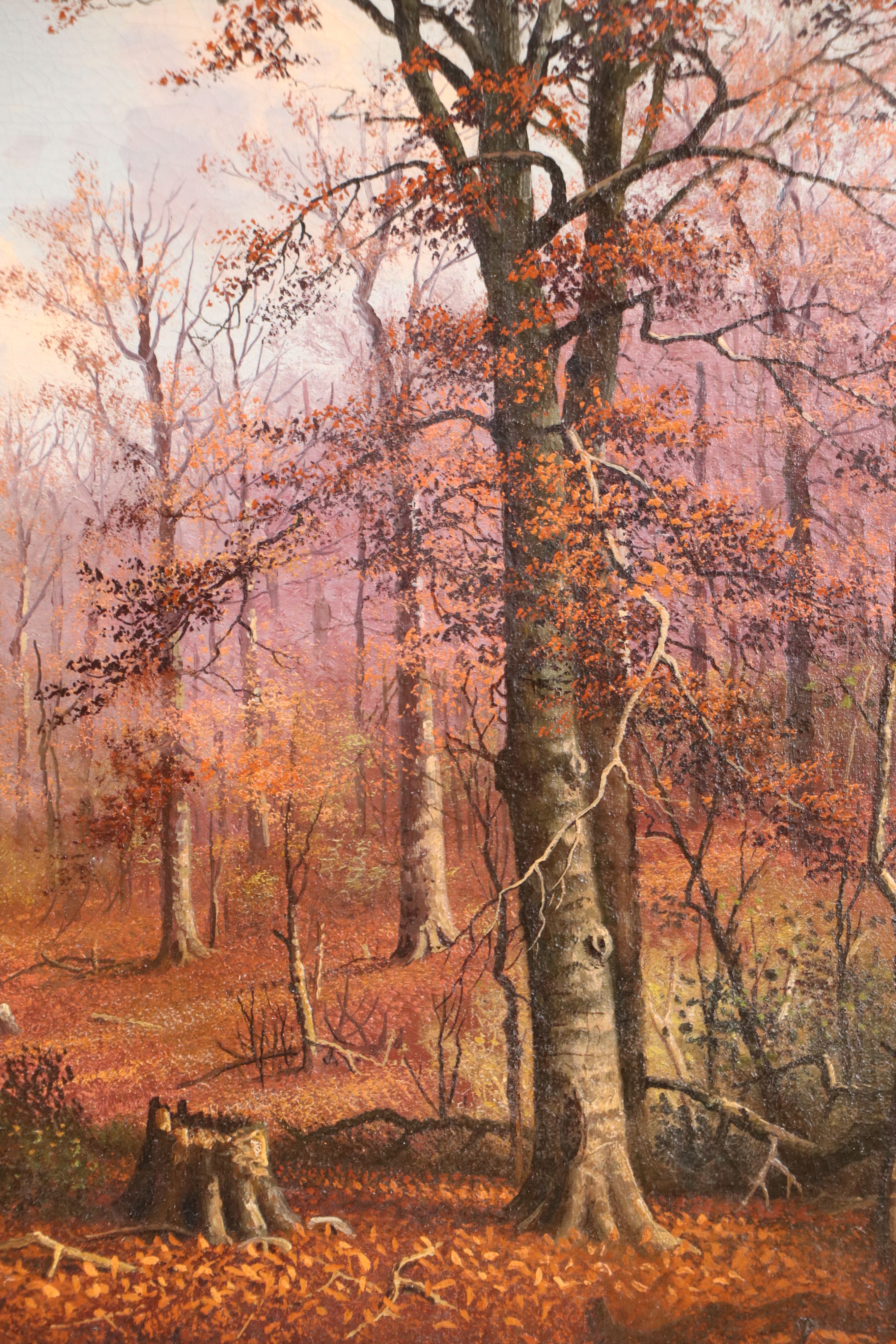 William McKendree Snyder Oil Painting Autumn Forest Landscape, Early 20th C.