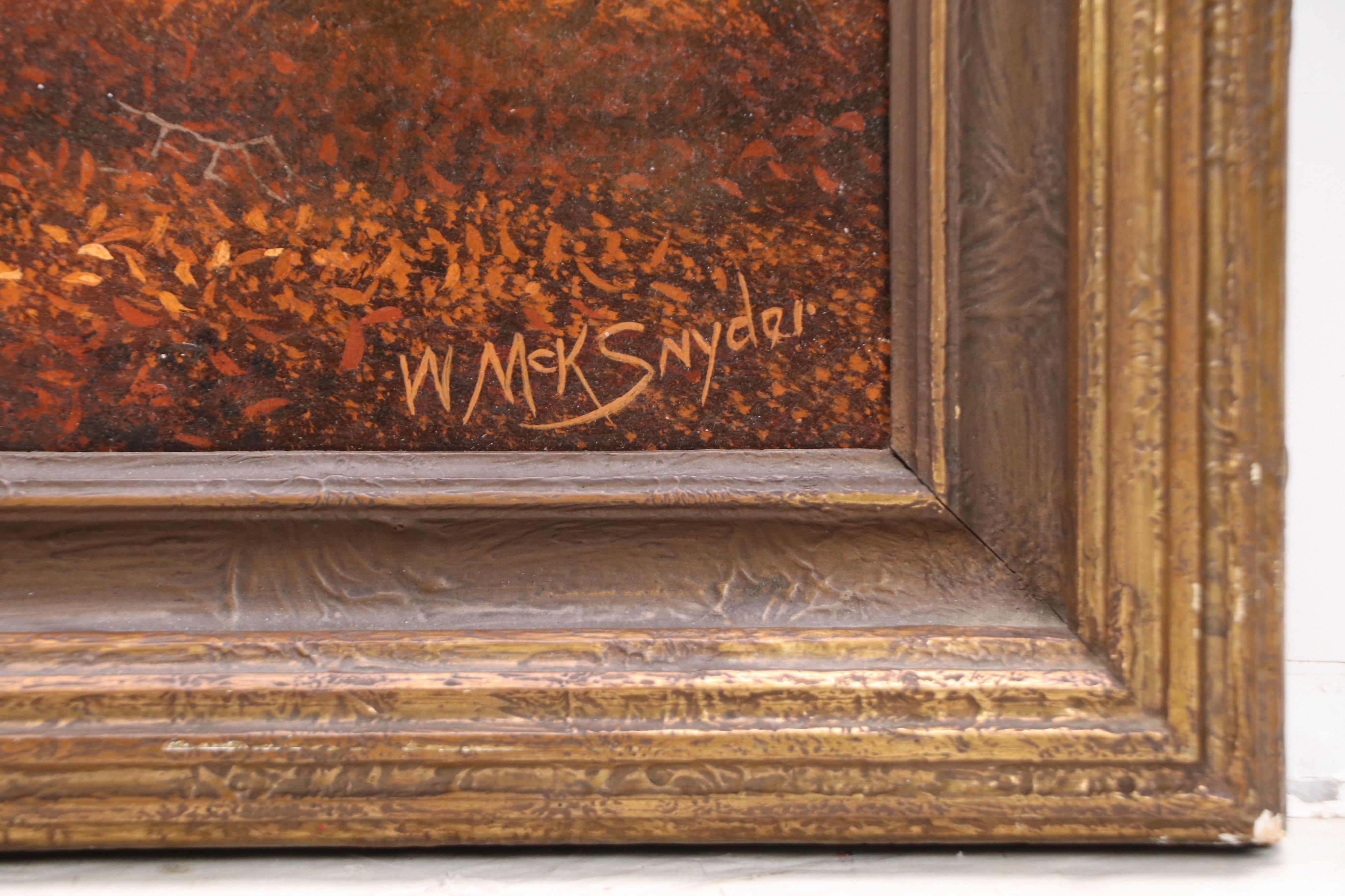 William McKendree Snyder Oil Painting Autumn Forest Landscape, Early 20th C.