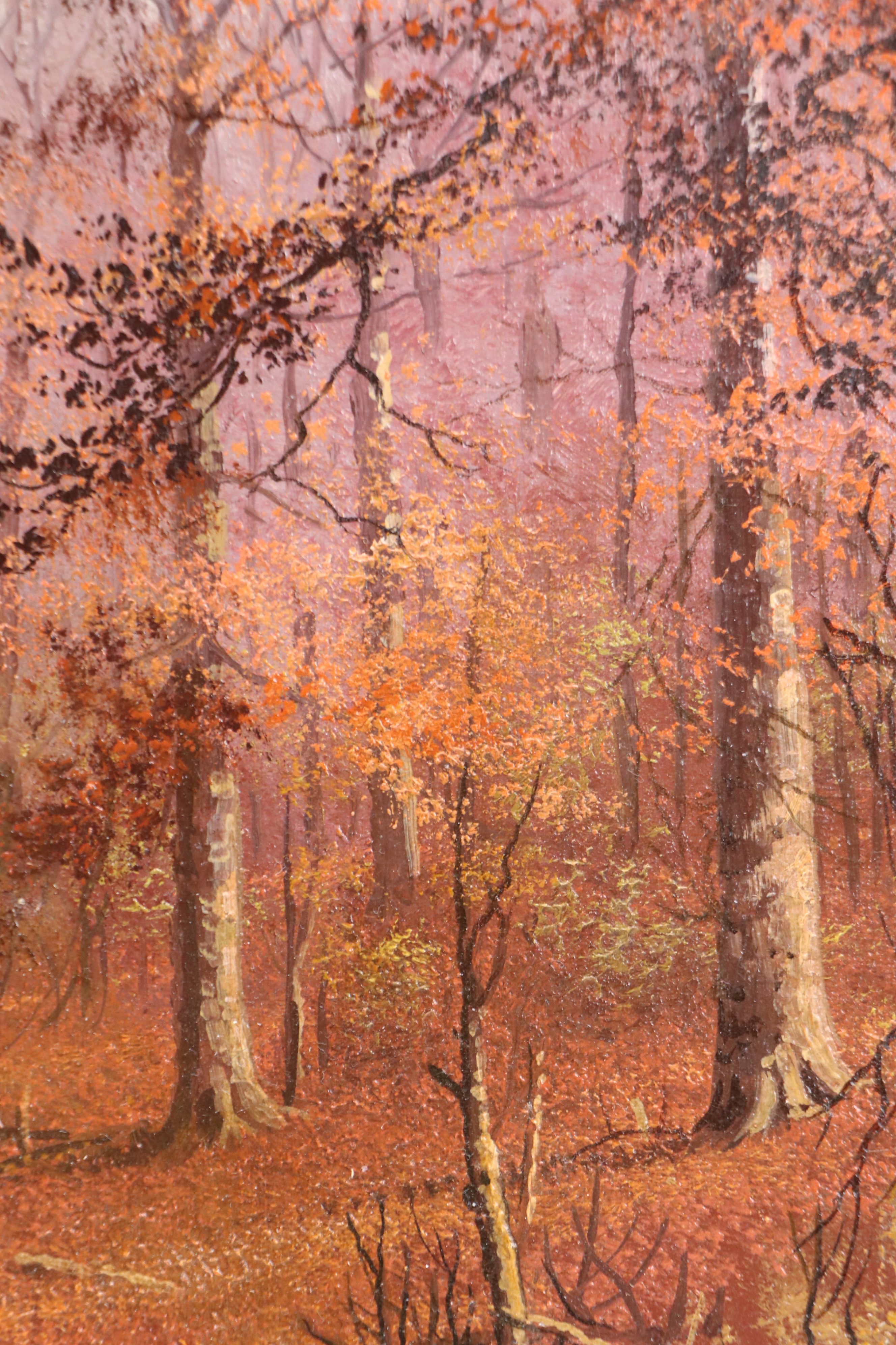 William McKendree Snyder Oil Painting Autumn Forest Landscape, Early 20th C.
