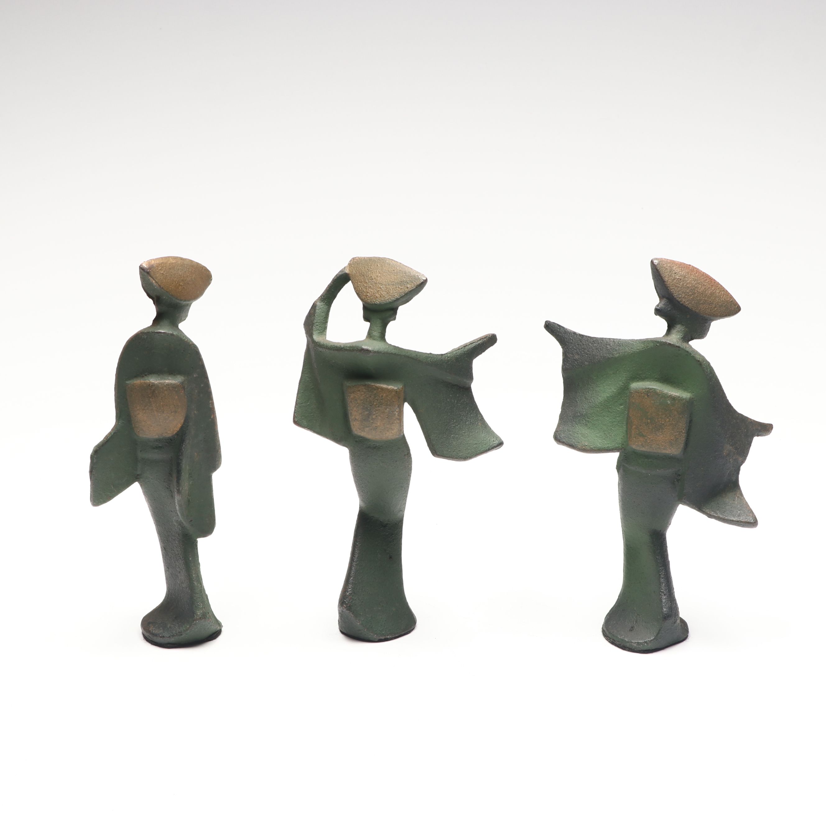 Stylized Metal Japanese Female Figurines