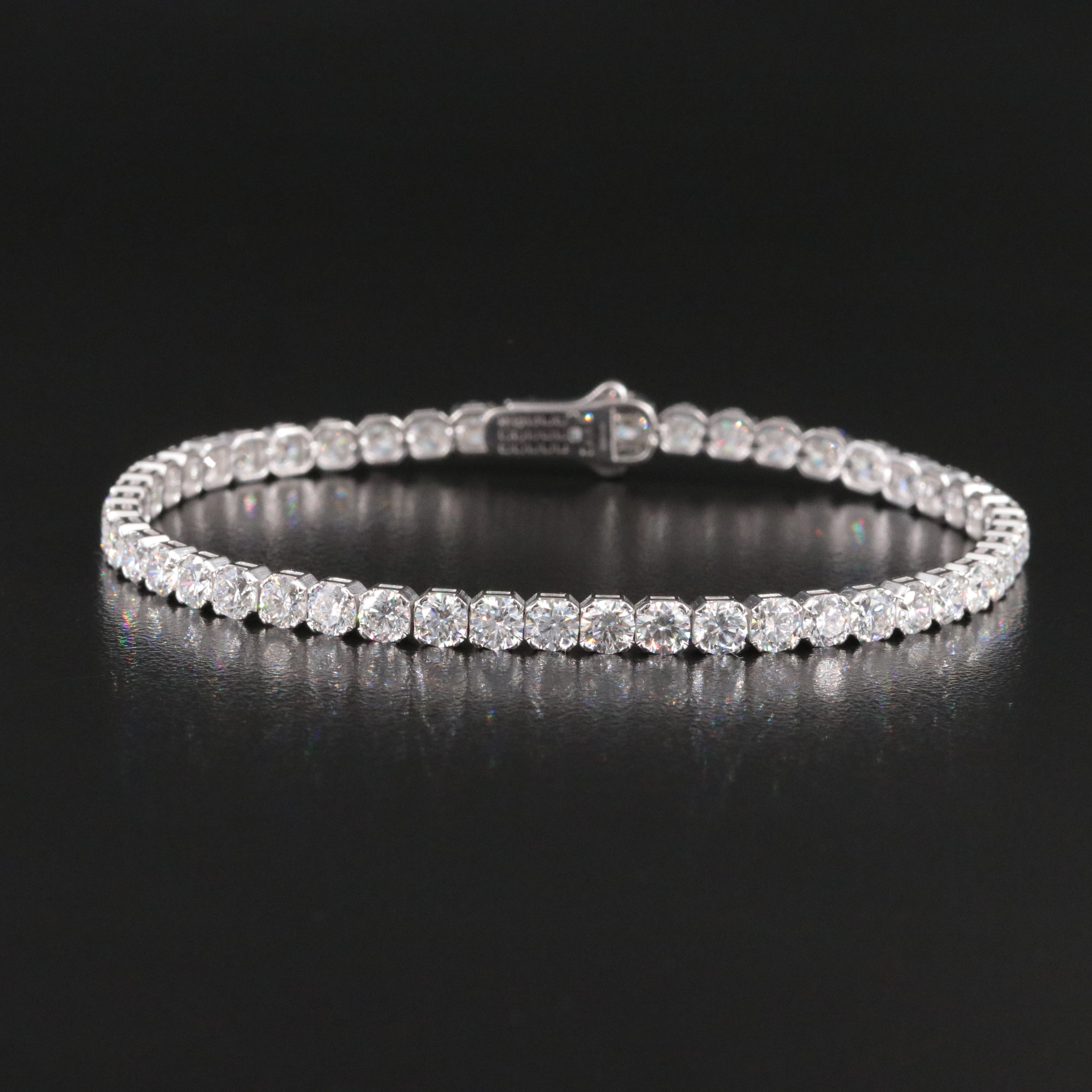 14K 8.92 CTW Lab Grown Diamond Line Bracelet with IGI Jewelry Report