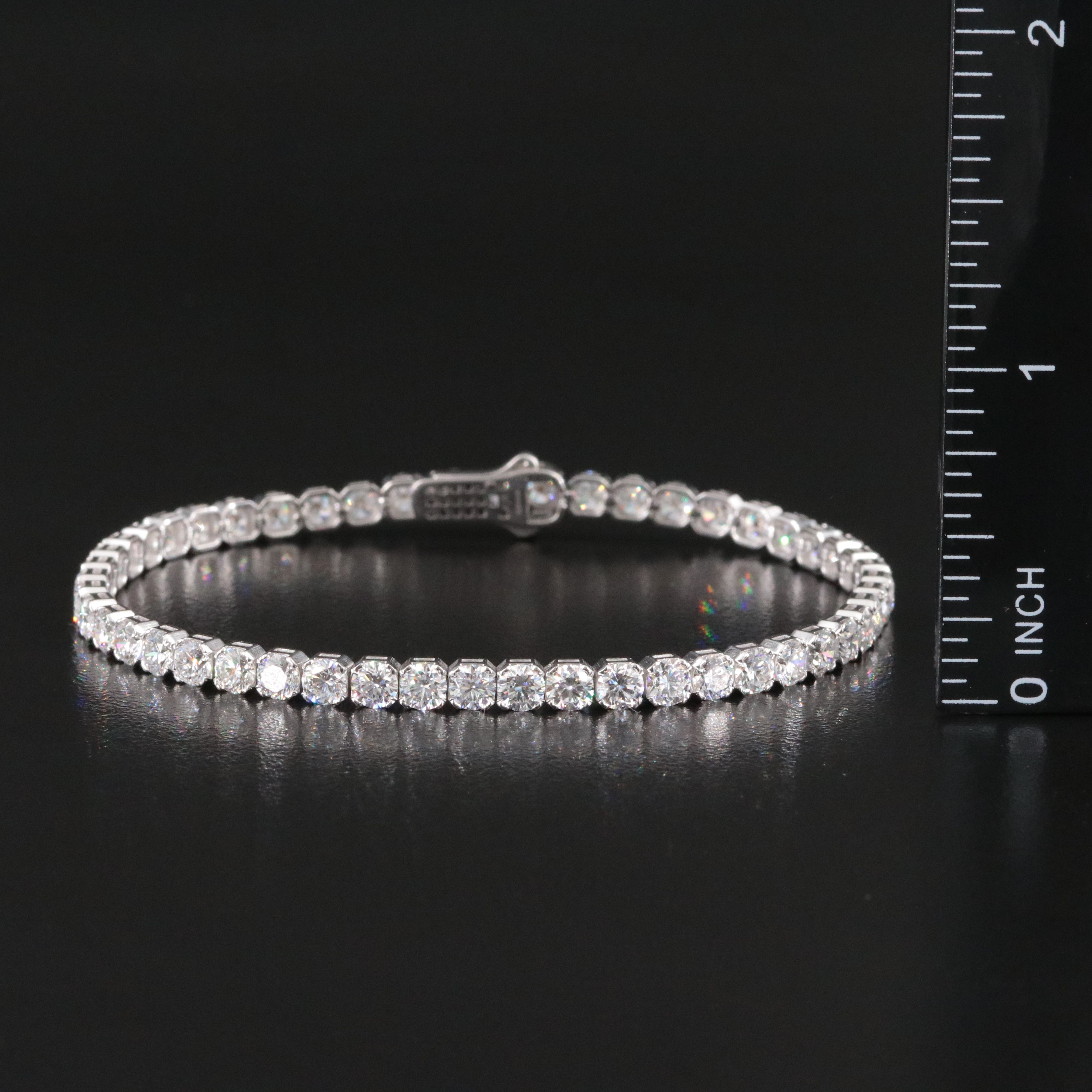 14K 8.92 CTW Lab Grown Diamond Line Bracelet with IGI Jewelry Report