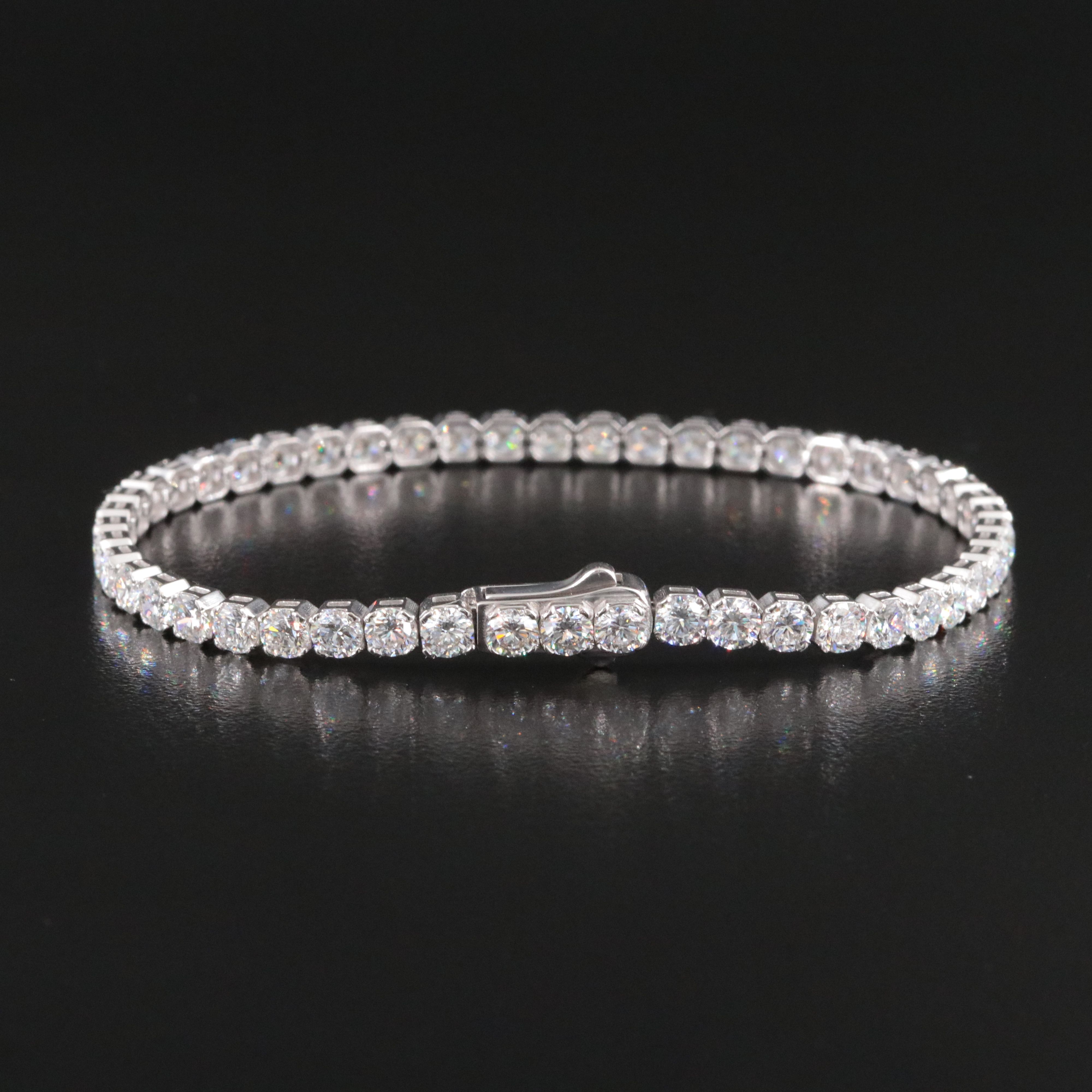14K 8.92 CTW Lab Grown Diamond Line Bracelet with IGI Jewelry Report