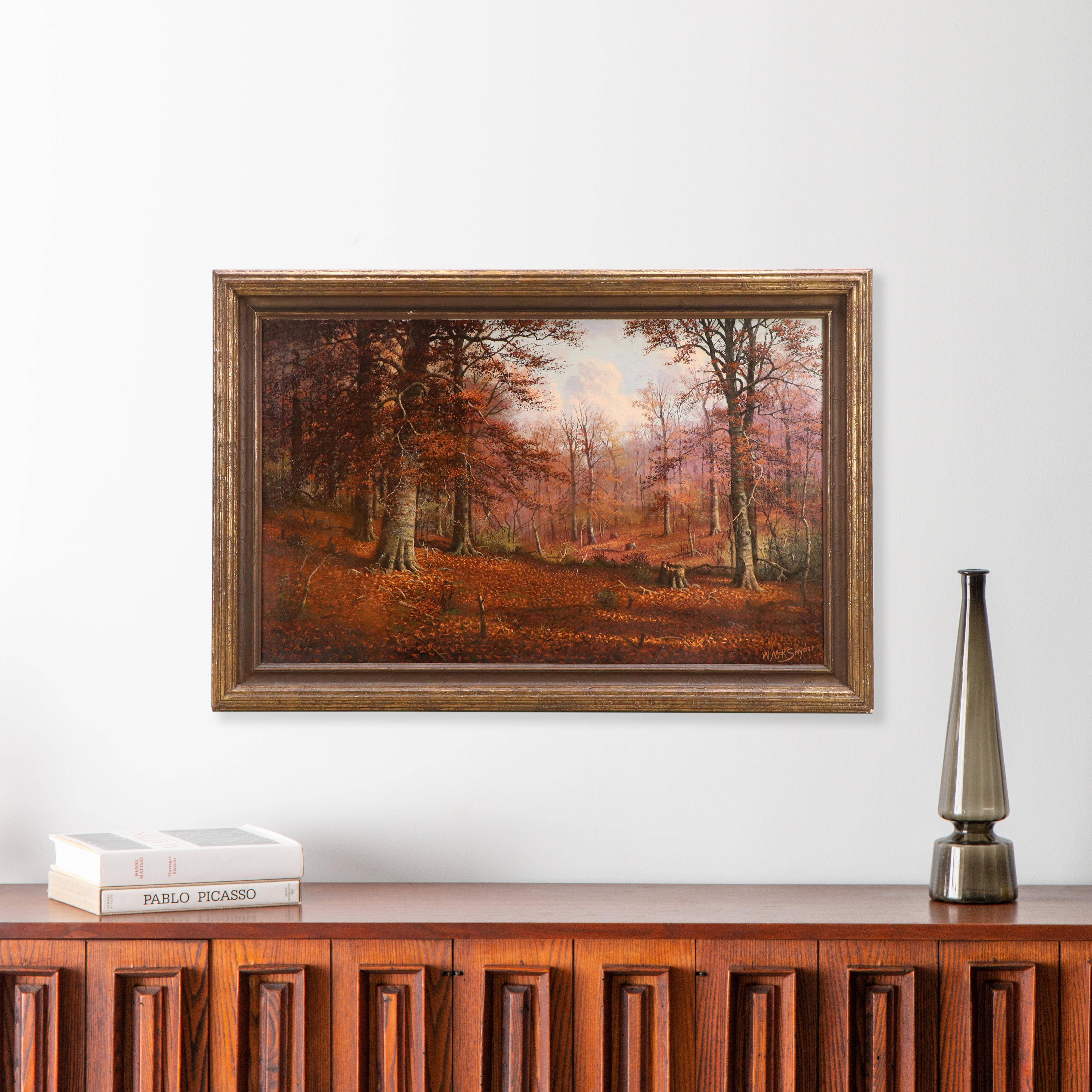 William McKendree Snyder Oil Painting Autumn Forest Landscape, Early 20th C.