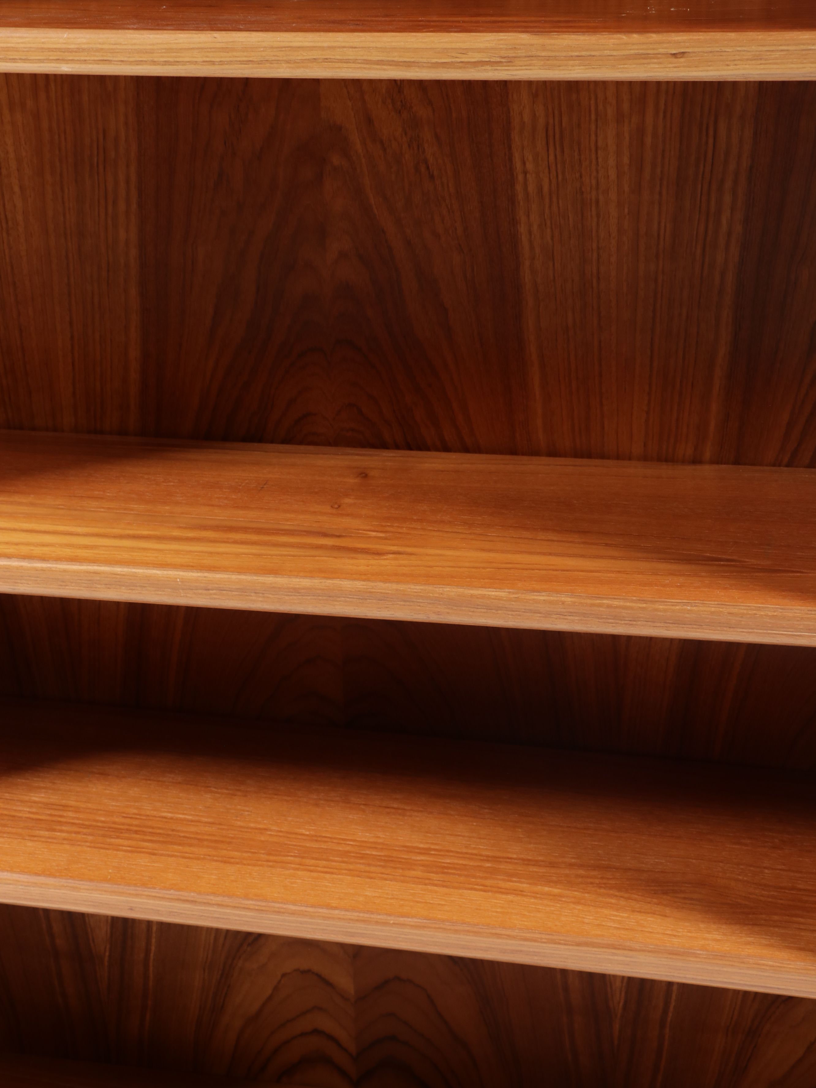 Danish Modern Style Teak Veneer Tall Bookcase, Late 20th Century