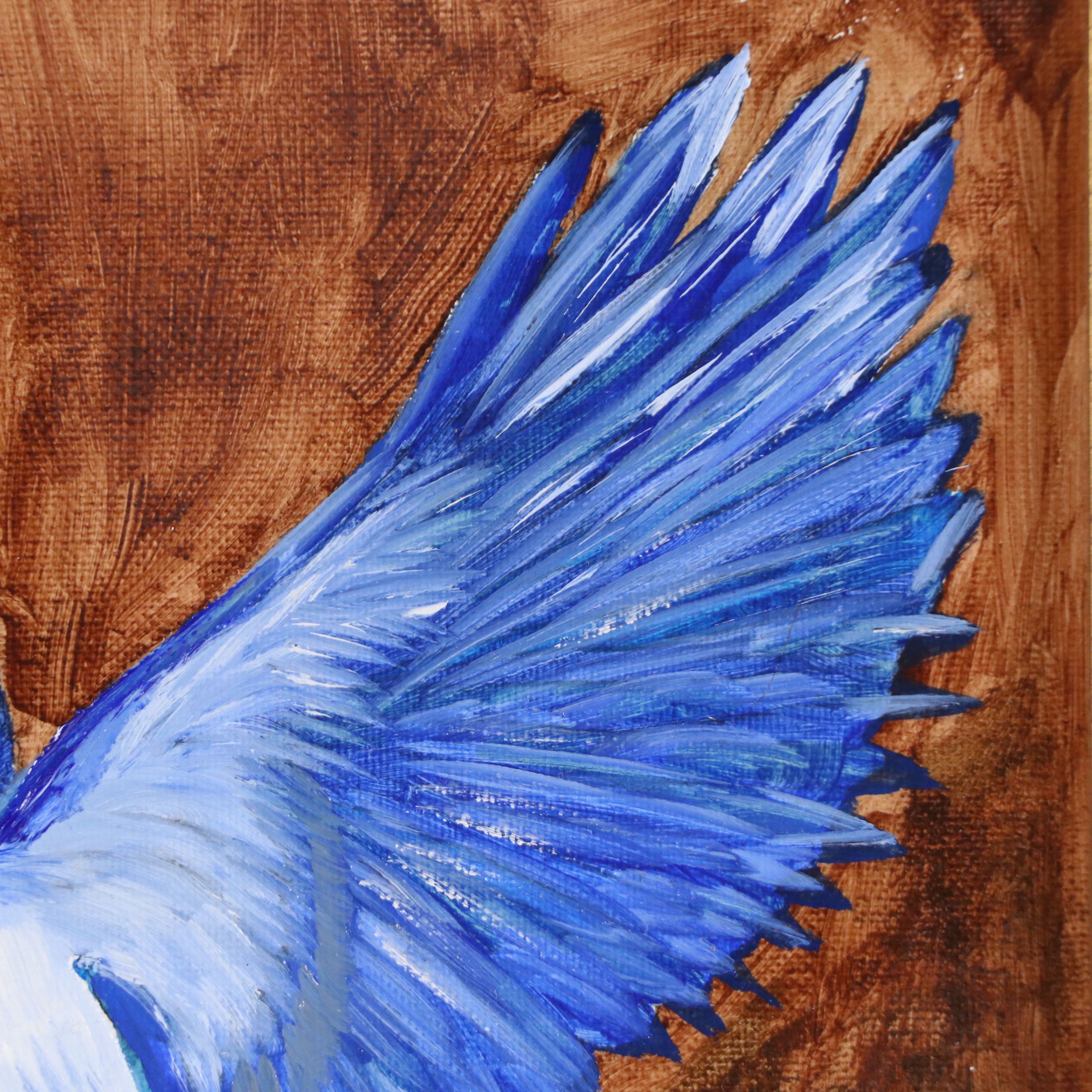 Neville Shenton Oil Painting of Blue Jay