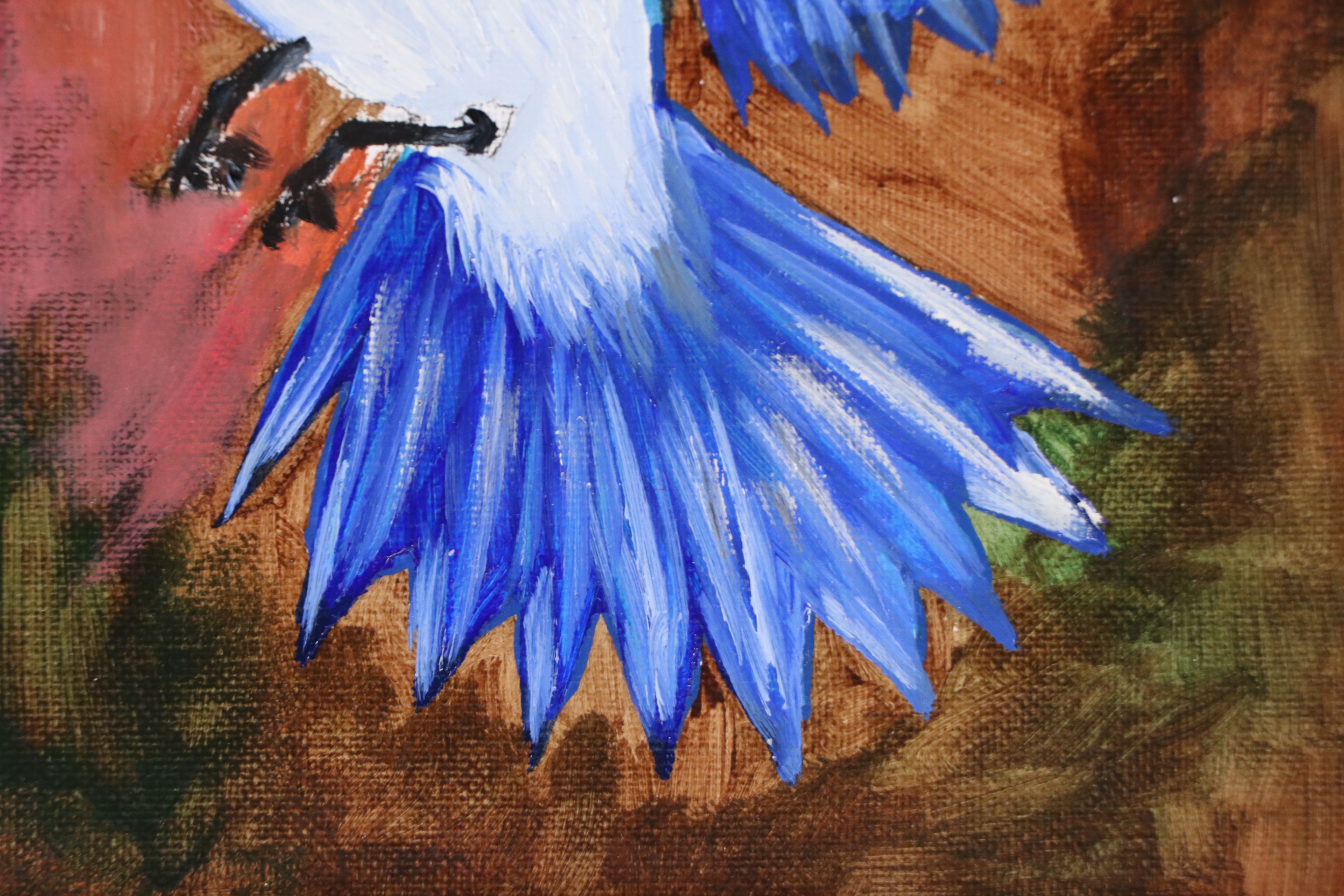 Neville Shenton Oil Painting of Blue Jay