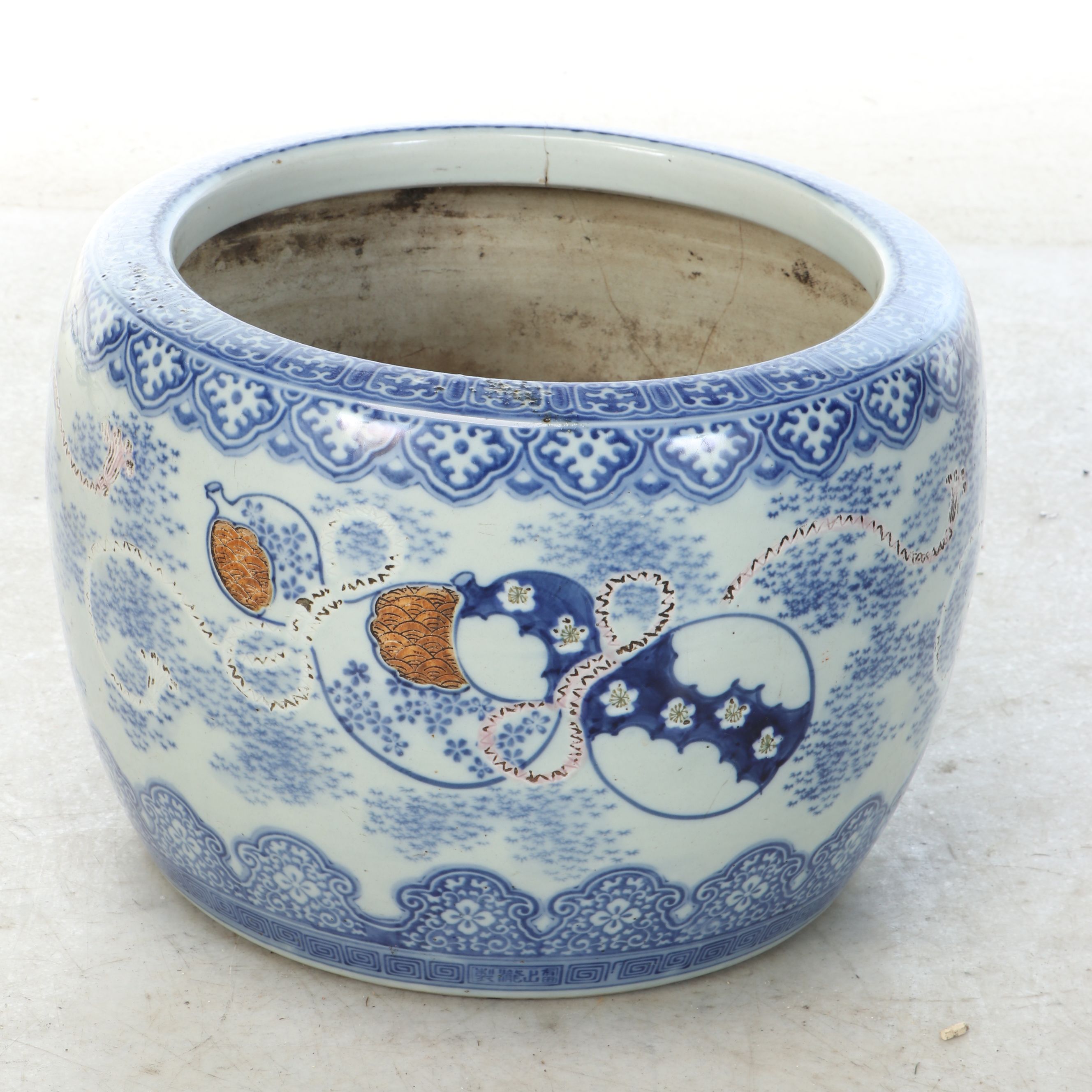 Blue on White Porcelain Jardinière