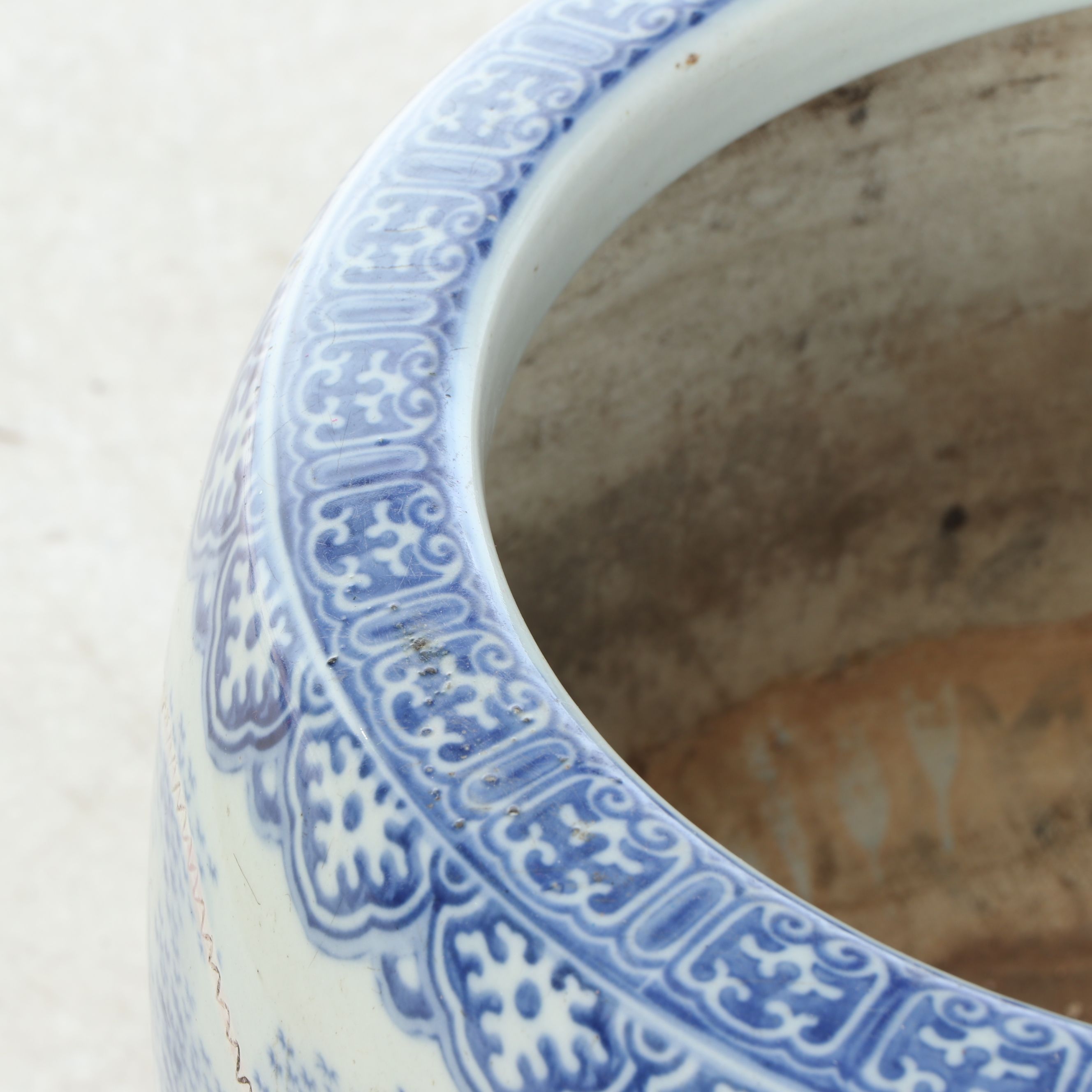 Blue on White Porcelain Jardinière