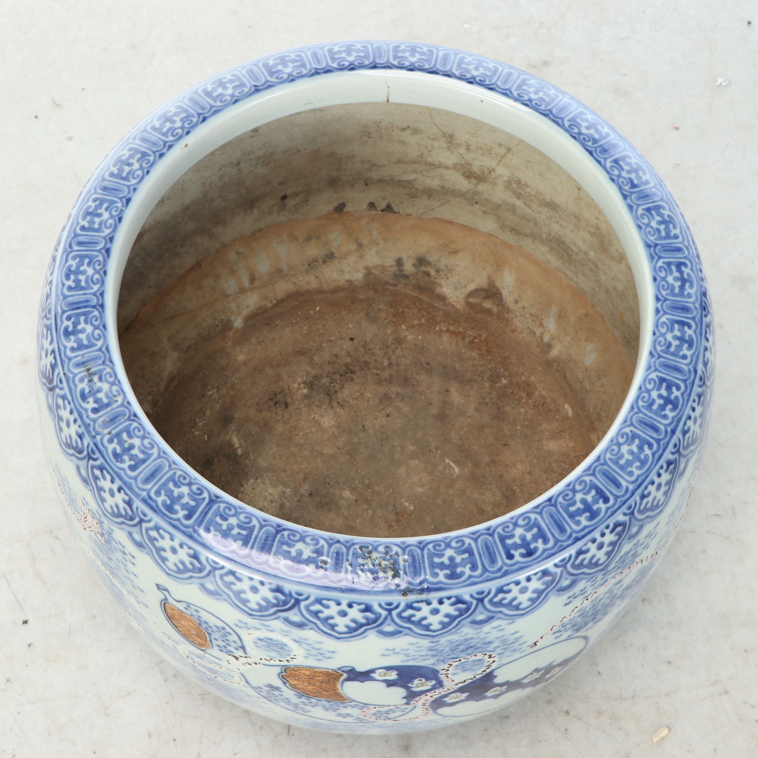 Blue on White Porcelain Jardinière