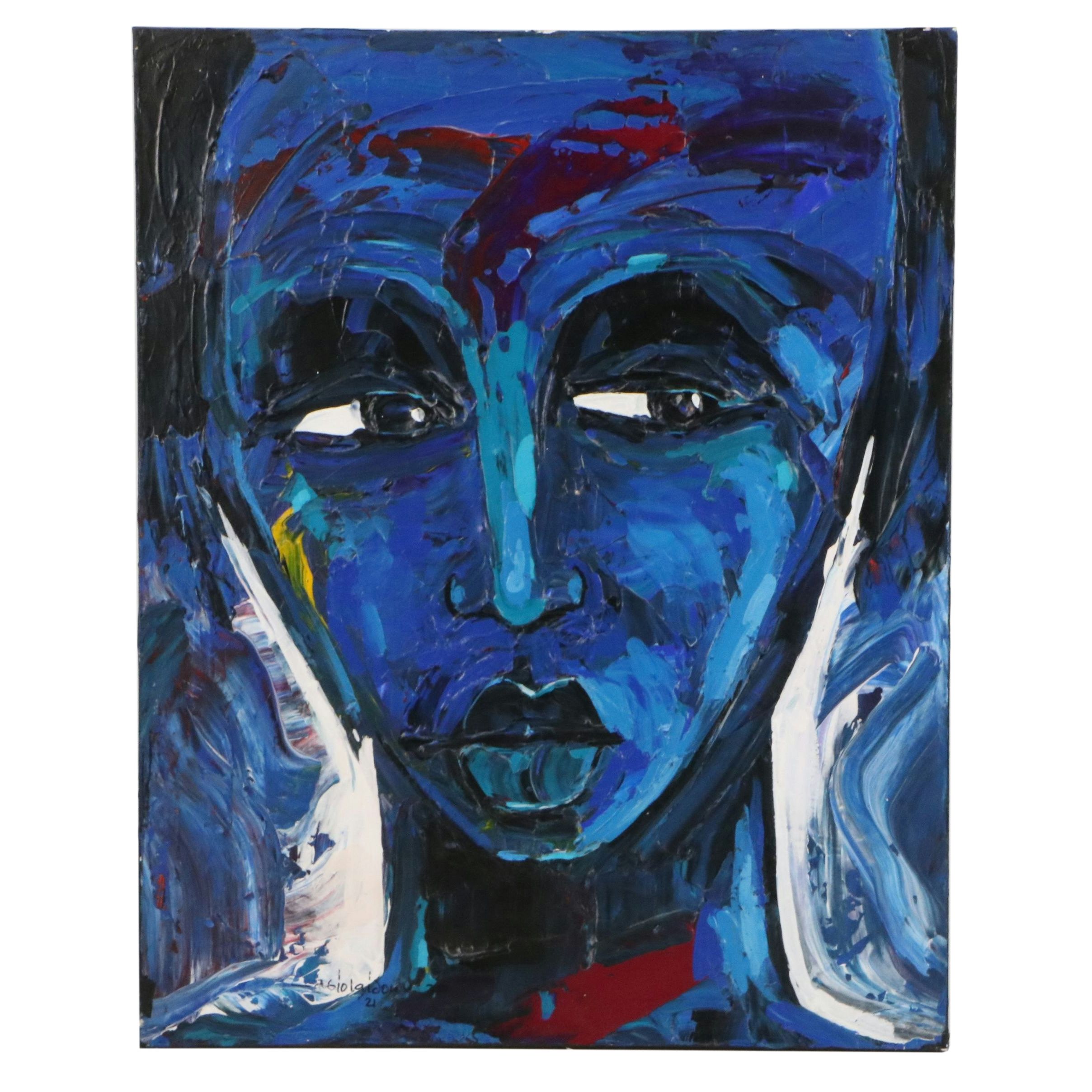 Abiola Idowu Mixed Media Painting "I Am a Phenomenon," 2021