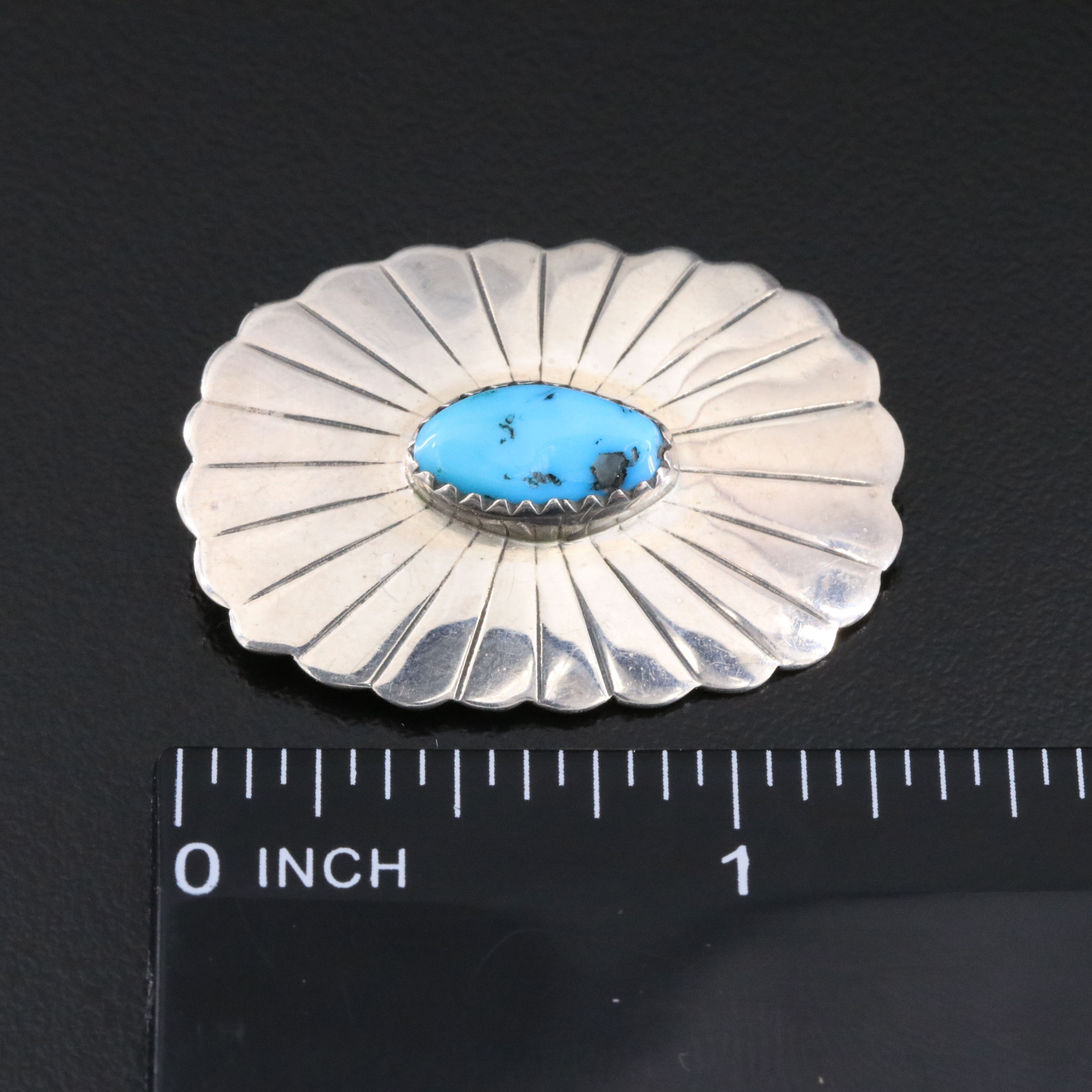 Sterling Turquoise Converter Brooch