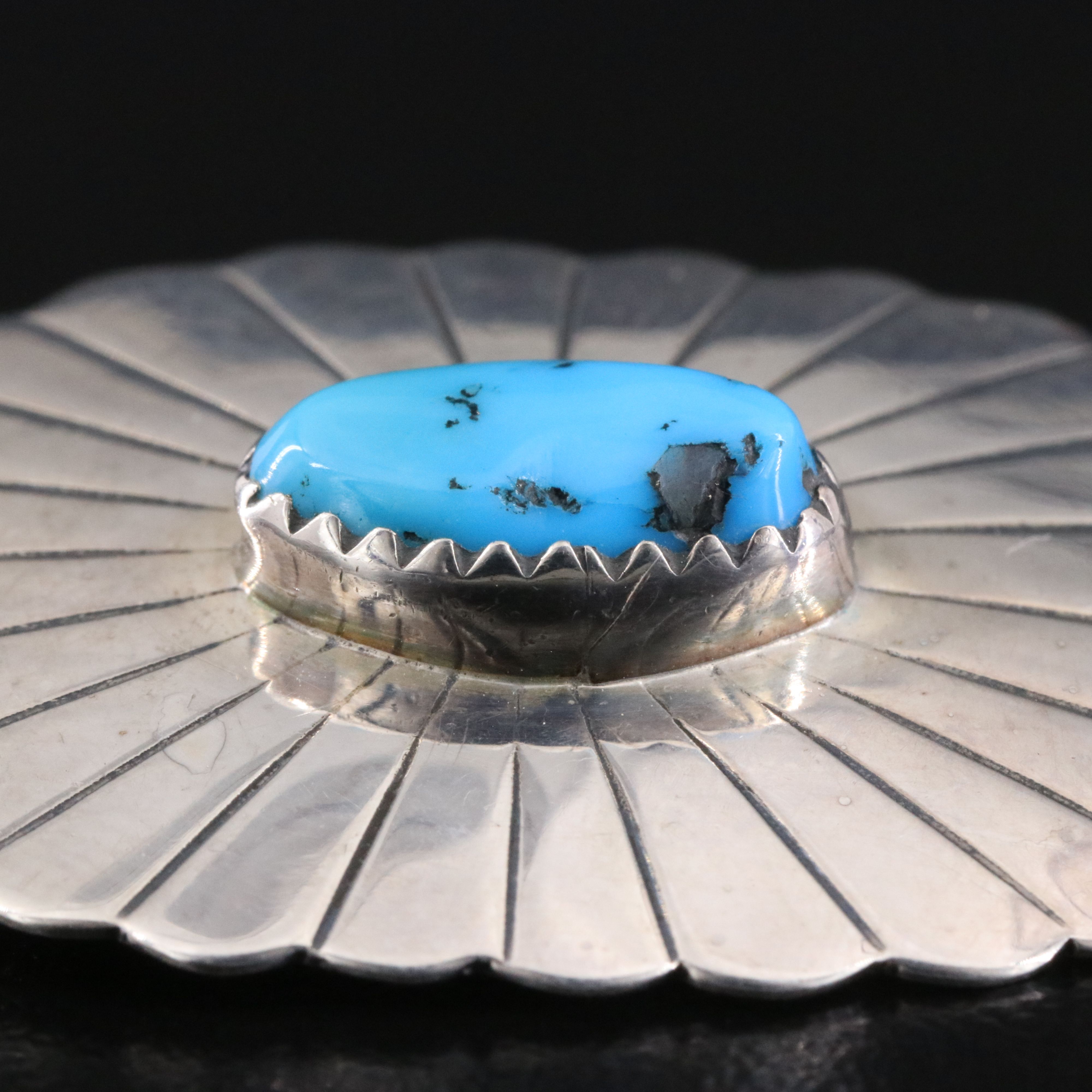 Sterling Turquoise Converter Brooch