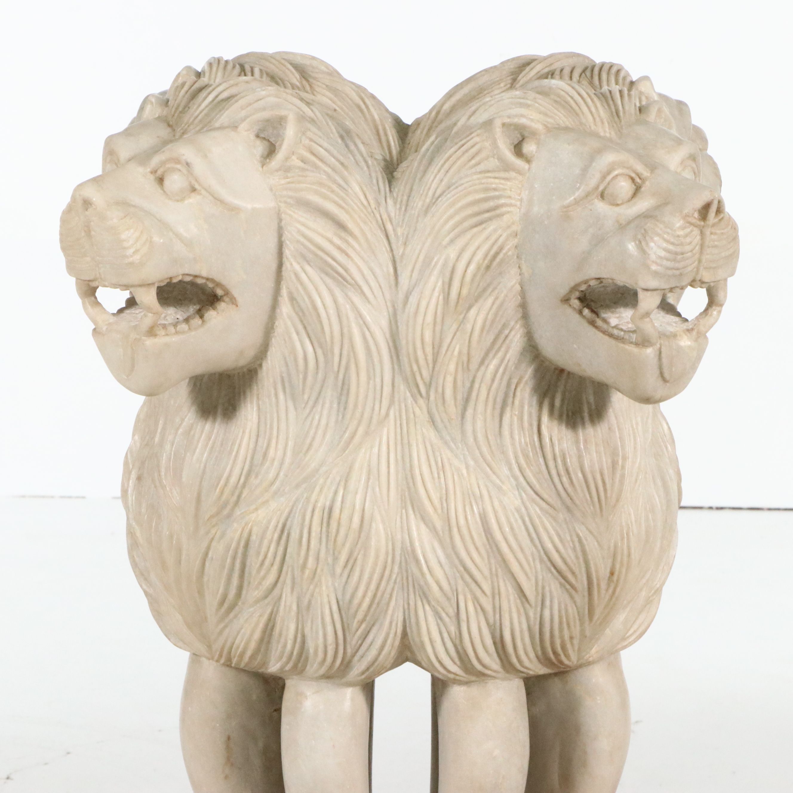 Indian Lion Capital at Sarnath "Ashoka Stambh" Carved Stone Lion Sculpture