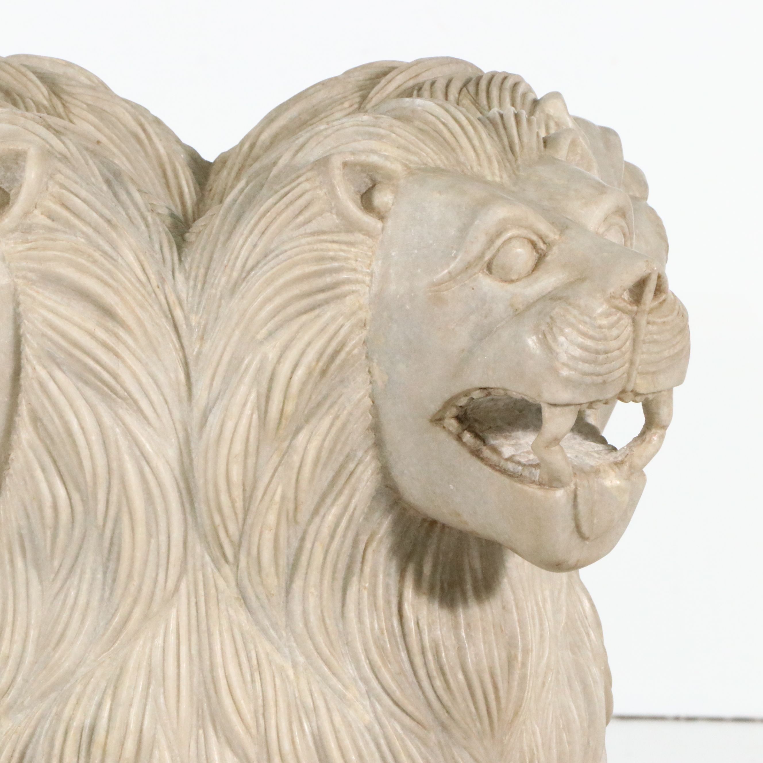 Indian Lion Capital at Sarnath "Ashoka Stambh" Carved Stone Lion Sculpture