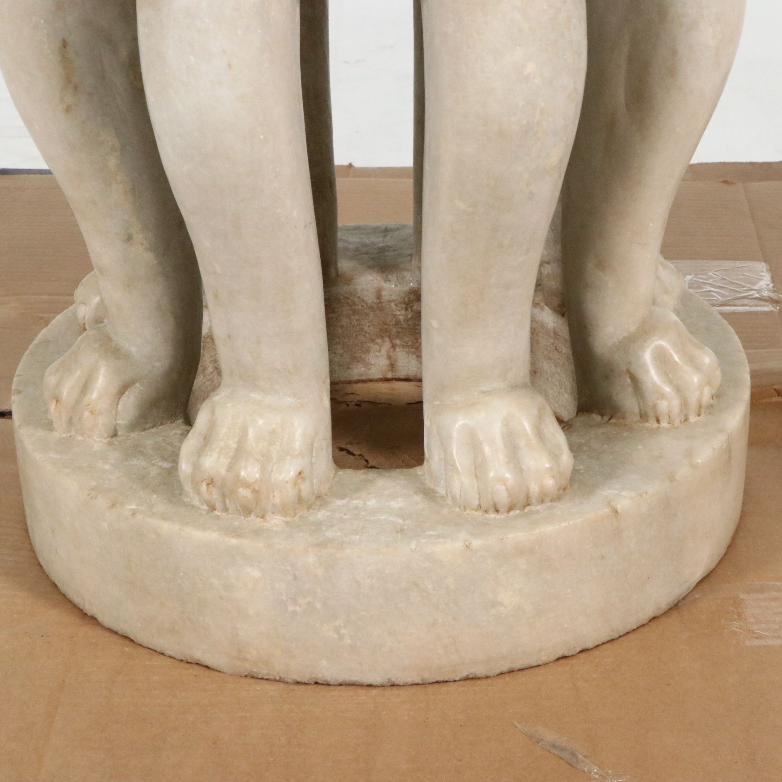 Indian Lion Capital at Sarnath "Ashoka Stambh" Carved Stone Lion Sculpture