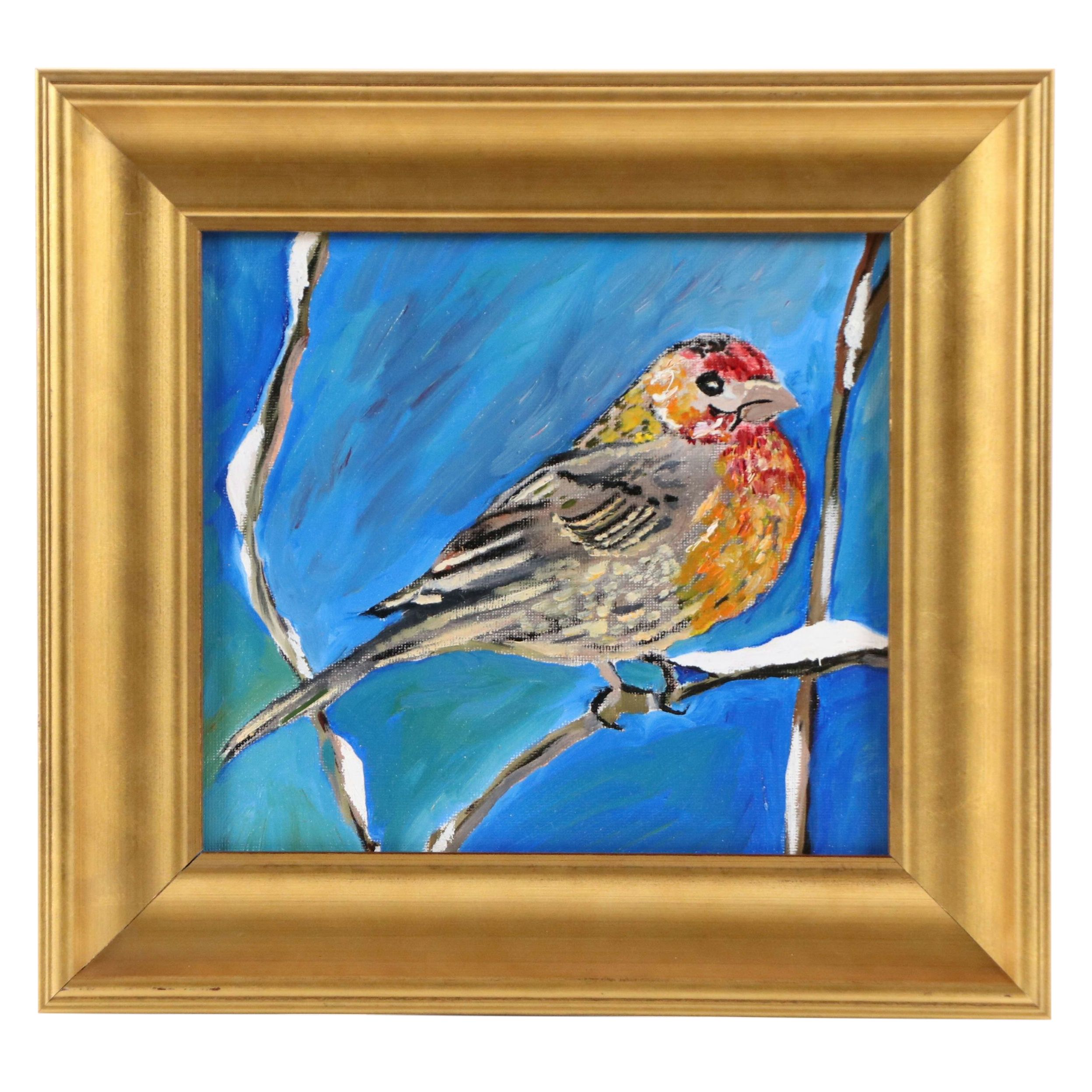 Neville Shenton Oil Painting of House Finch