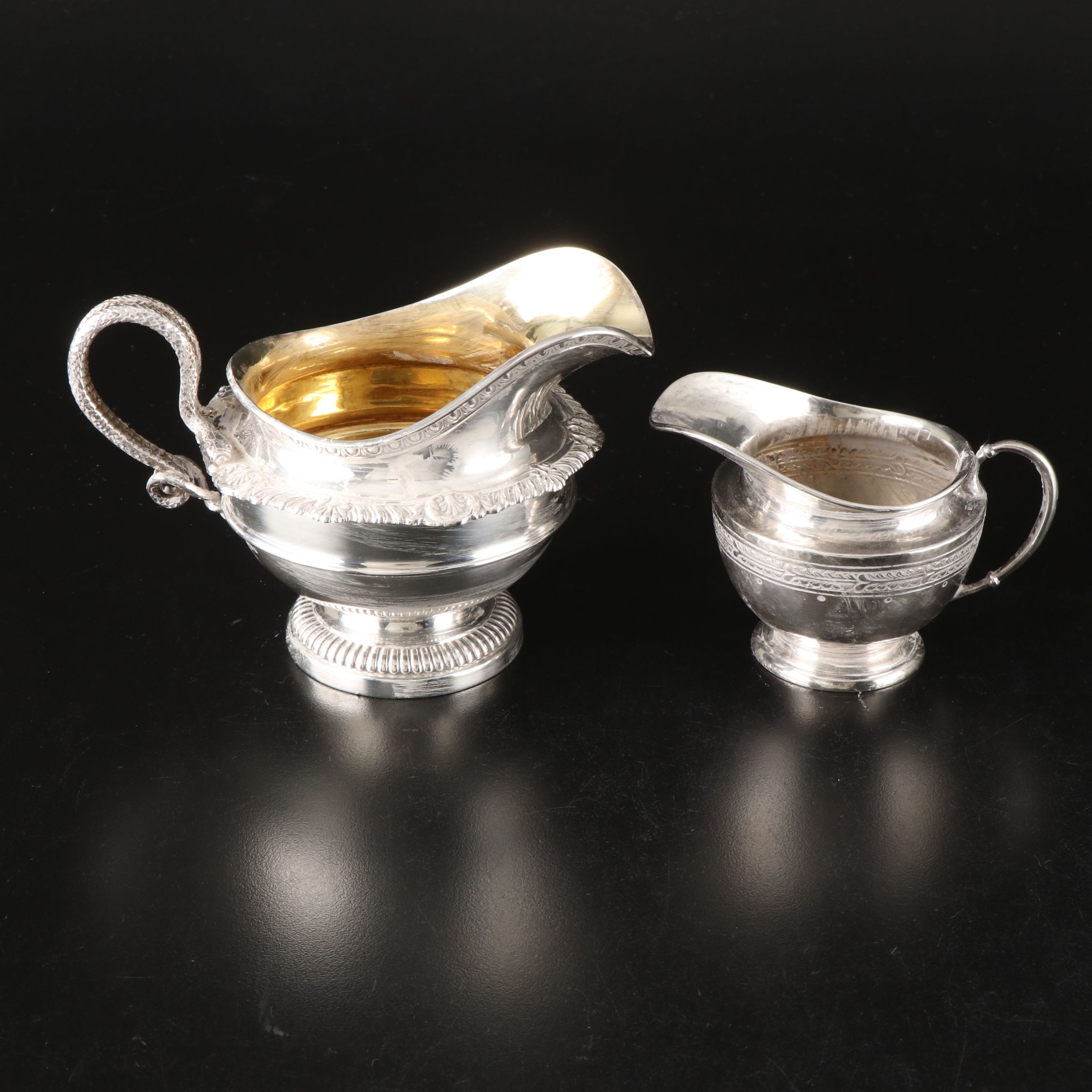 James Dixon & Sons and Liberty & Co. Sterling Creamers, Early 20th Century