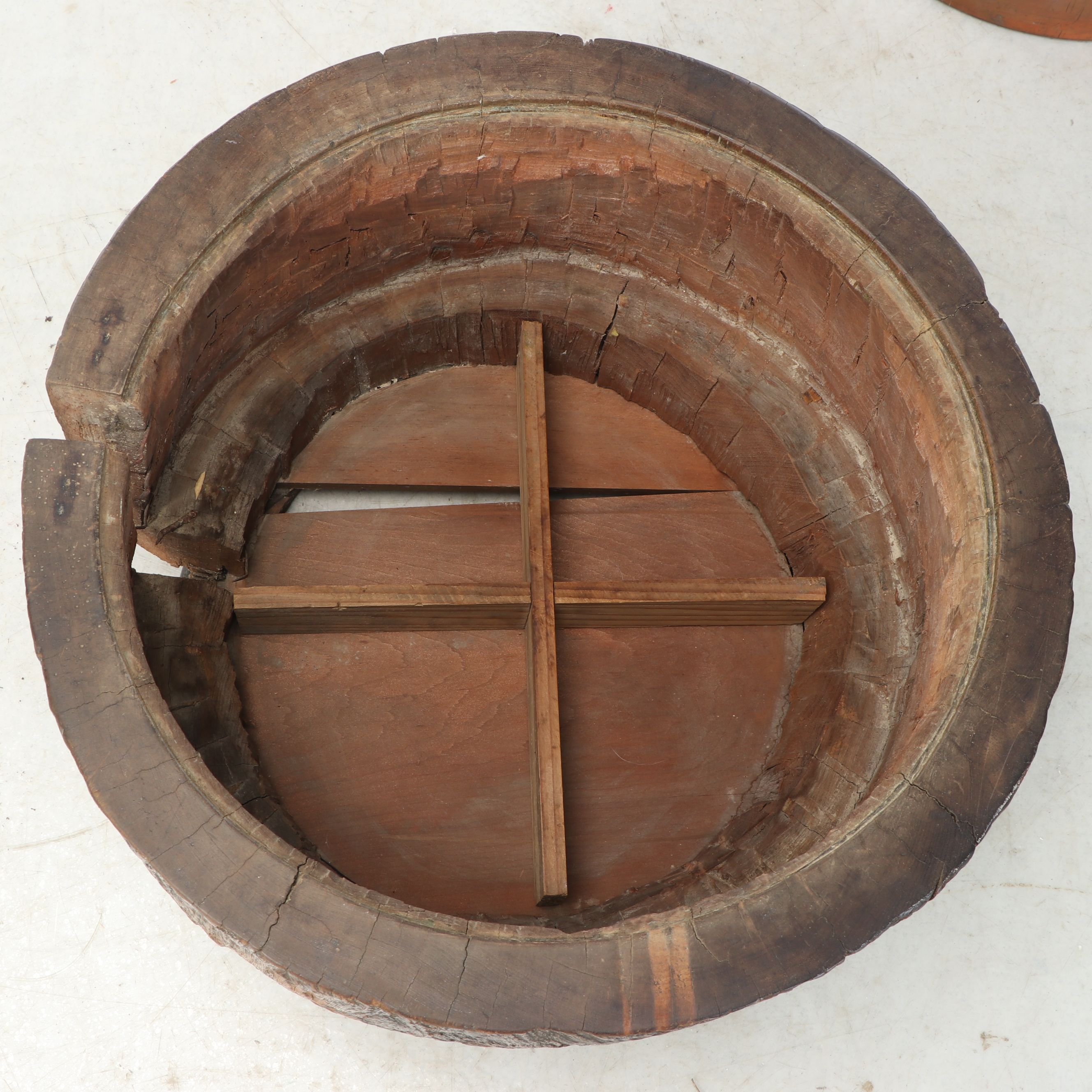 Antique Japanese Wood and Copper Brazier