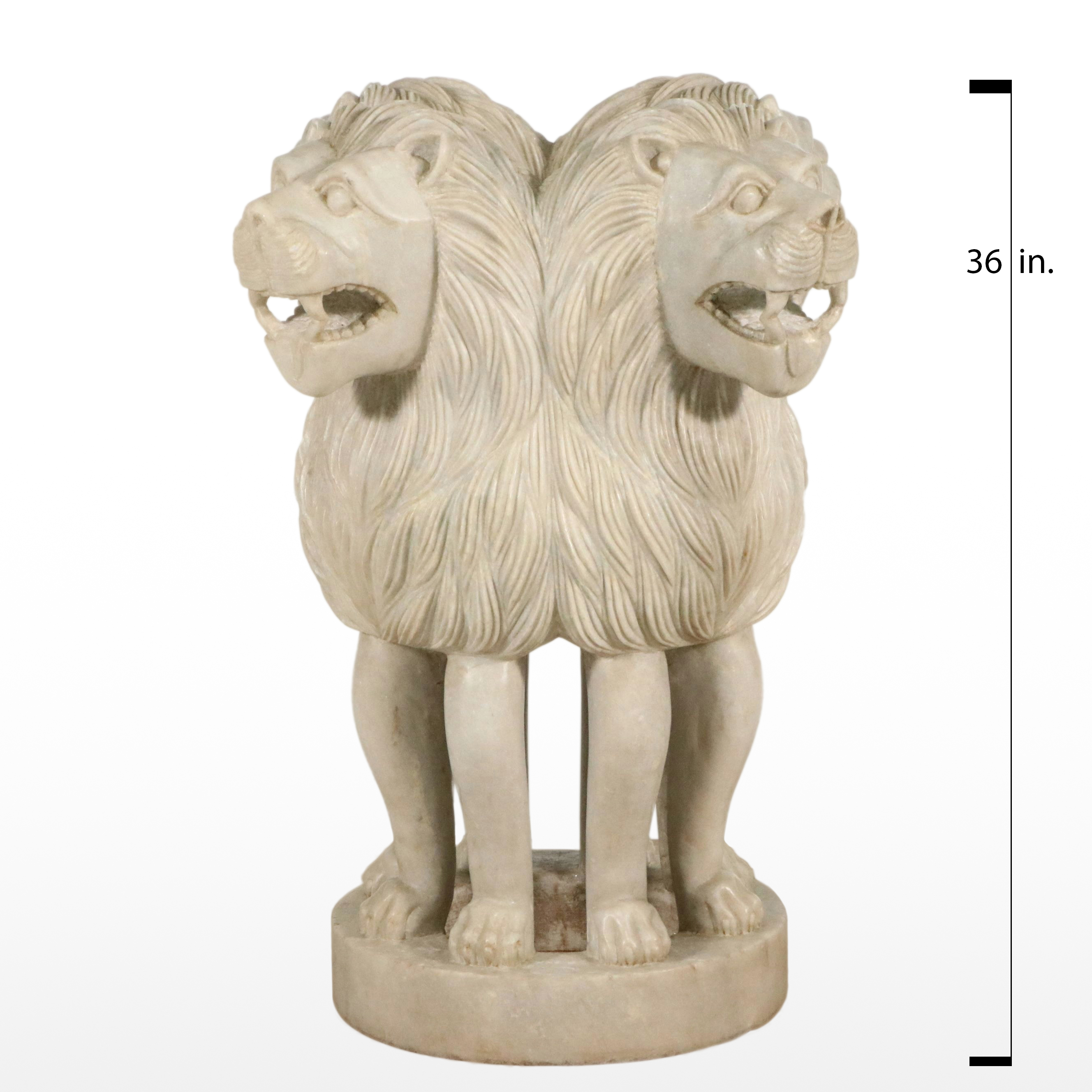 Indian Lion Capital at Sarnath "Ashoka Stambh" Carved Stone Lion Sculpture