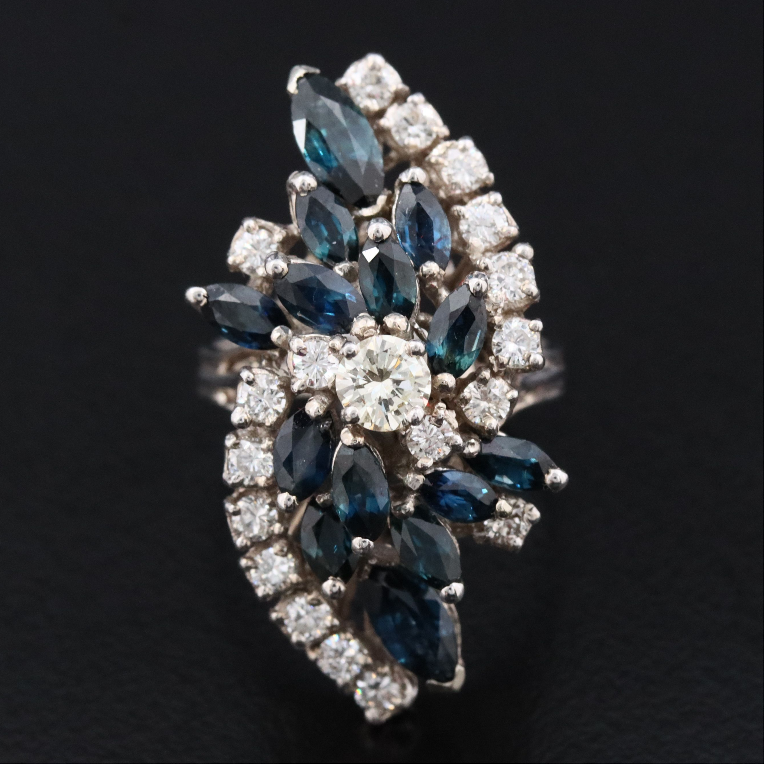 14K 1.03 CTW Diamond and Sapphire Ring