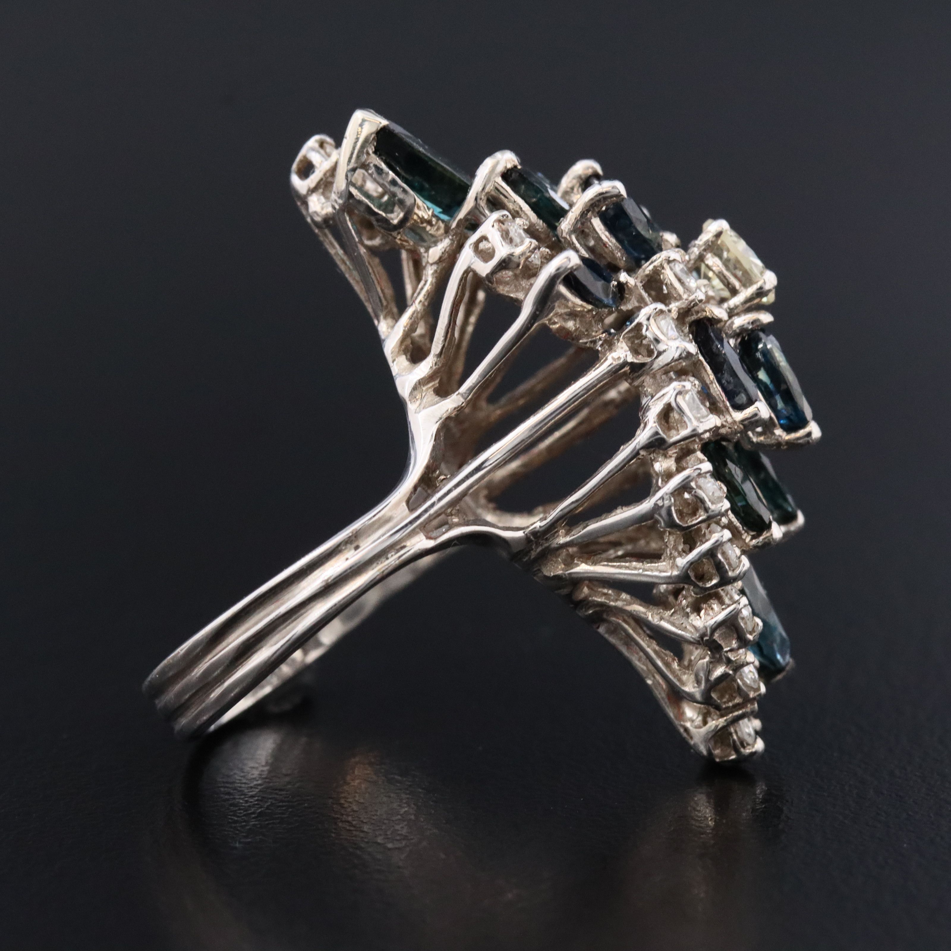 14K 1.03 CTW Diamond and Sapphire Ring