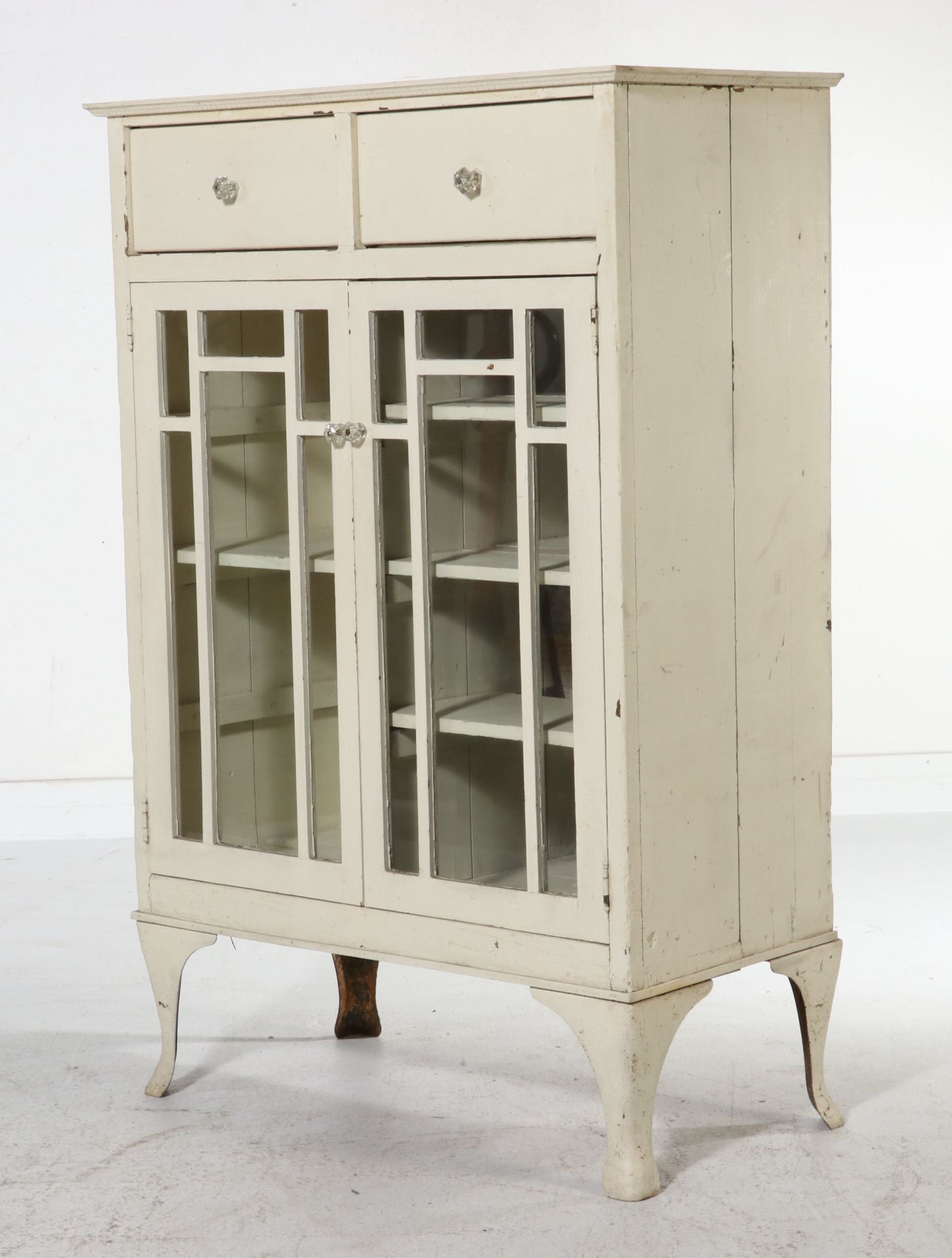 Late Victorian Painted Cabinet, Late 19th to Early 20th Century