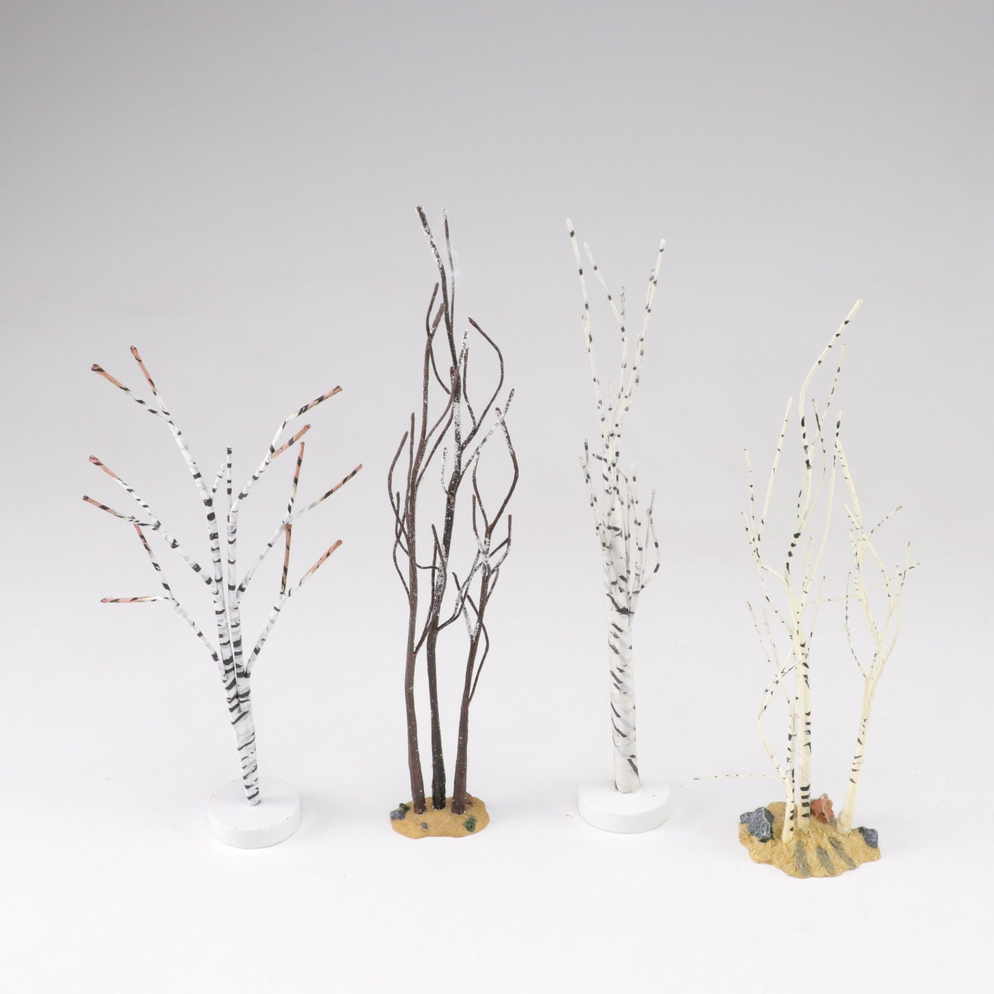 Shiny-Brite Bottle Brush Glitter Christmas Trees with More Birch Trees & Decor