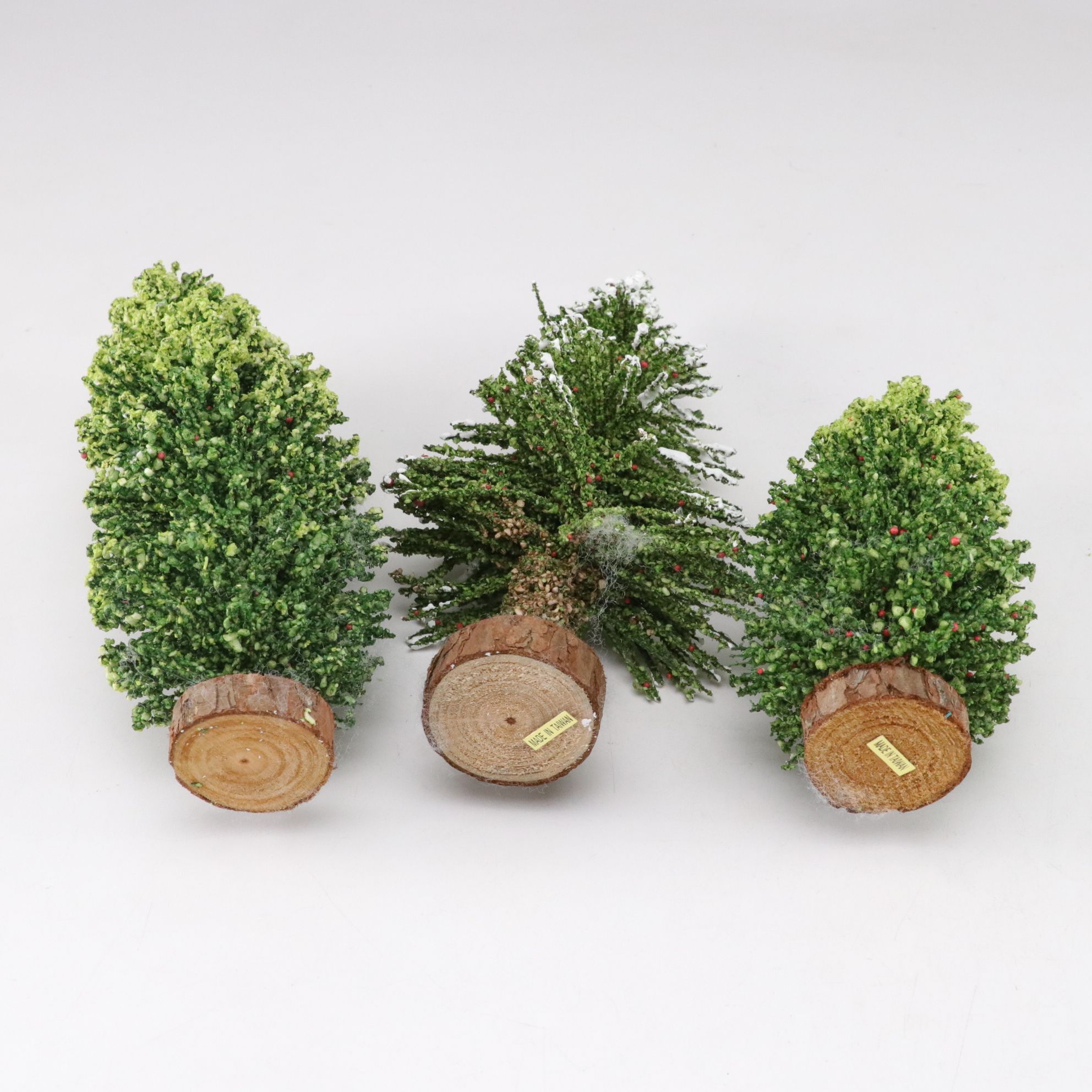 Shiny-Brite Bottle Brush Glitter Christmas Trees with More Birch Trees & Decor