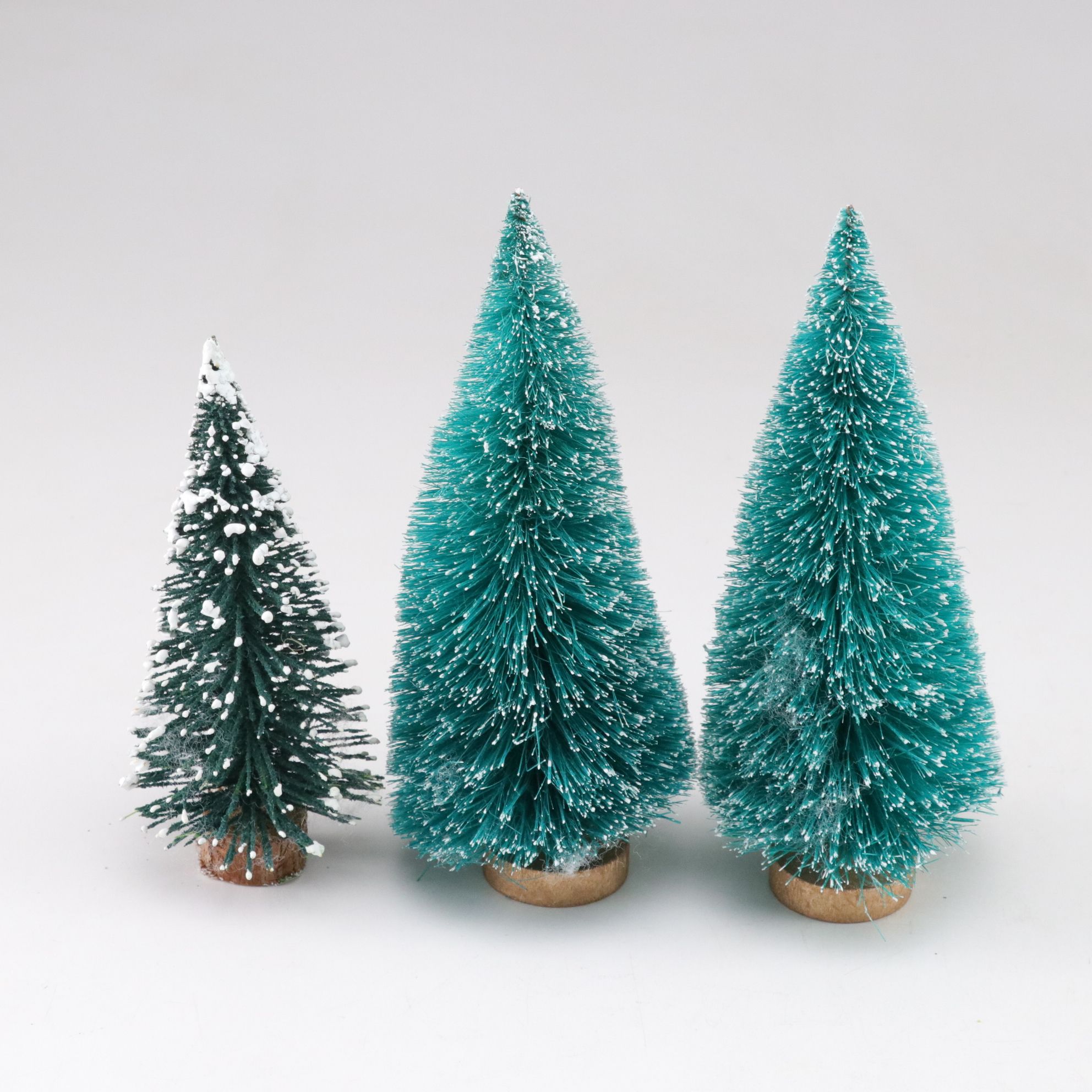 Shiny-Brite Bottle Brush Glitter Christmas Trees with More Birch Trees & Decor