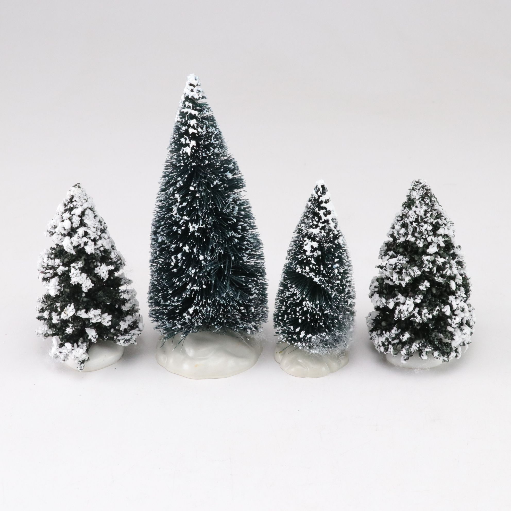 Shiny-Brite Bottle Brush Glitter Christmas Trees with More Birch Trees & Decor