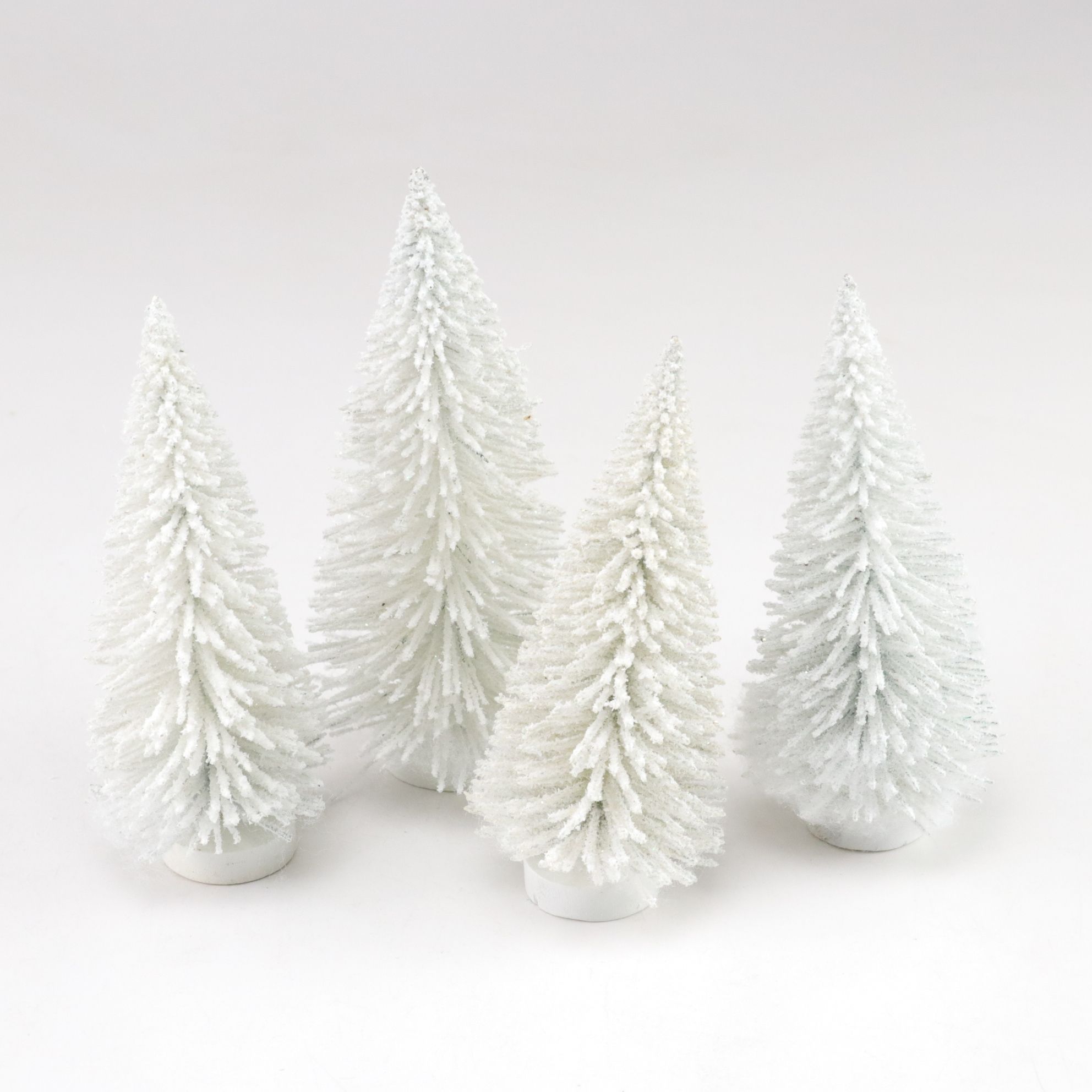 Shiny-Brite Bottle Brush Glitter Christmas Trees with More Birch Trees & Decor