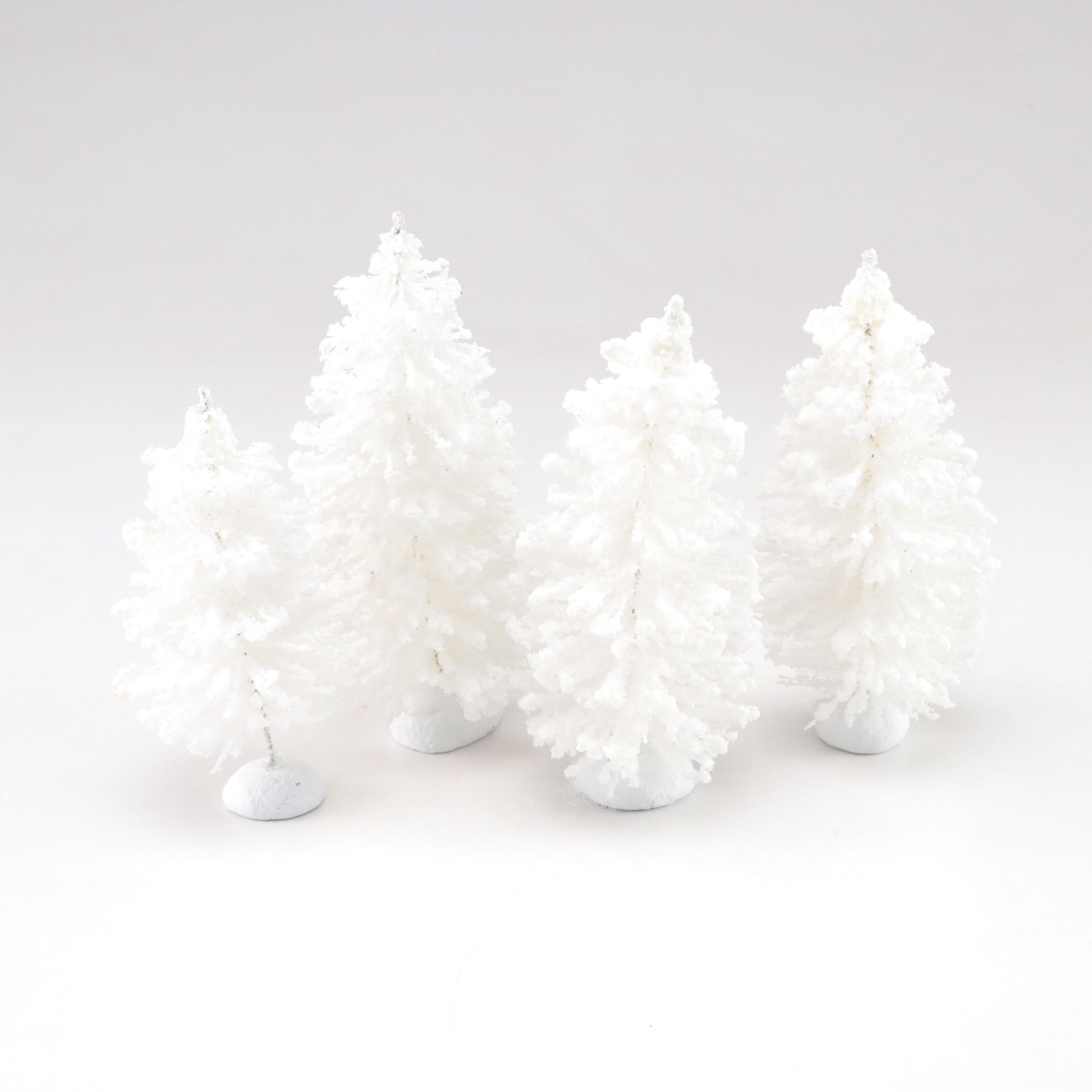 Shiny-Brite Bottle Brush Glitter Christmas Trees with More Birch Trees & Decor