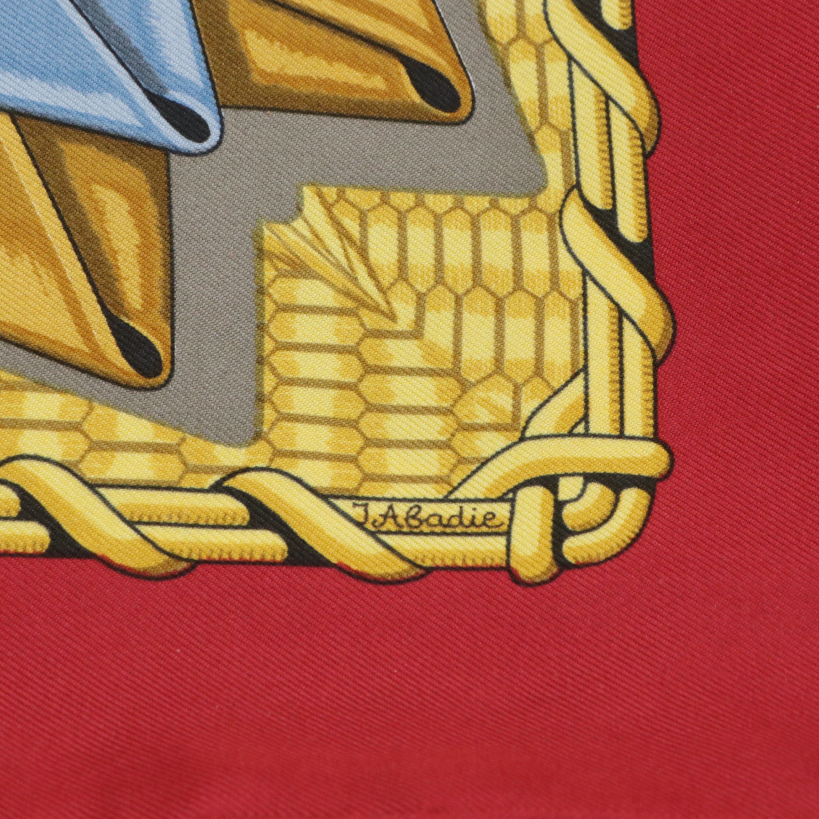 Hermès Early Issue "Voitures Paniers" Scarf 90 in Silk Twill with Box