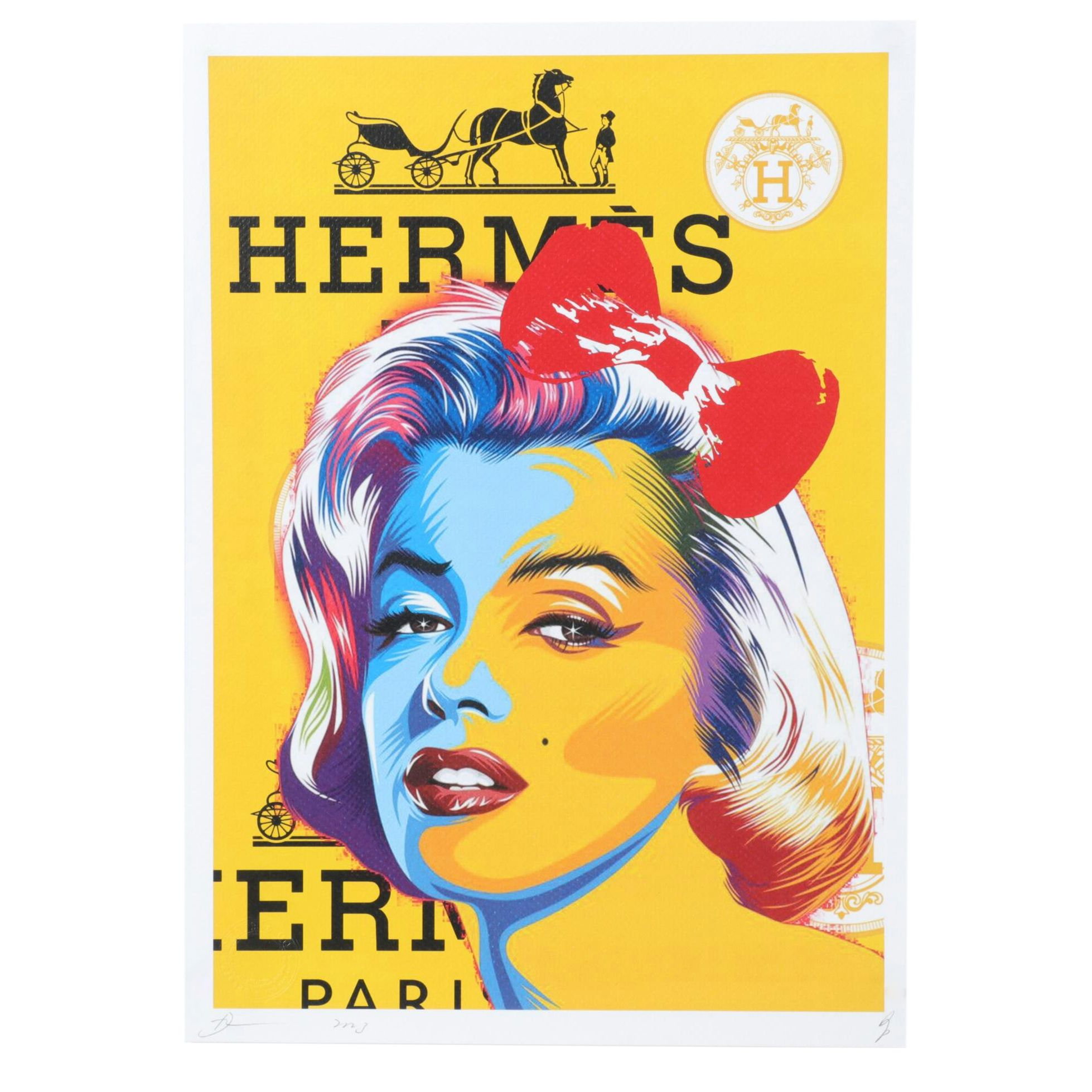 Death NYC Pop Art Graphic Print Homage to Hermès Featuring Marilyn Monroe, 2023