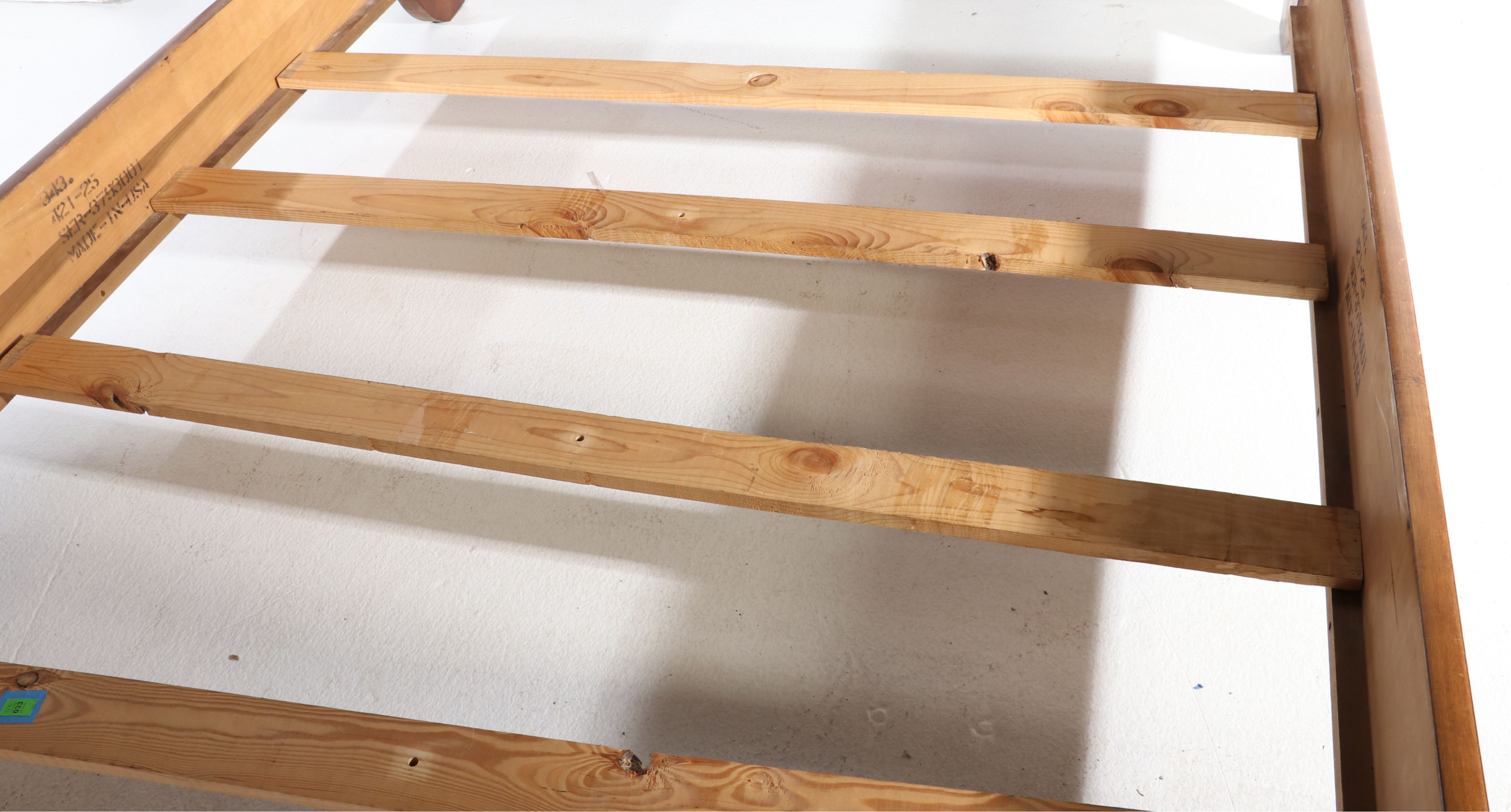 Empire Style Cherry Sleigh Bed with Chevron Veneer, 21st Century