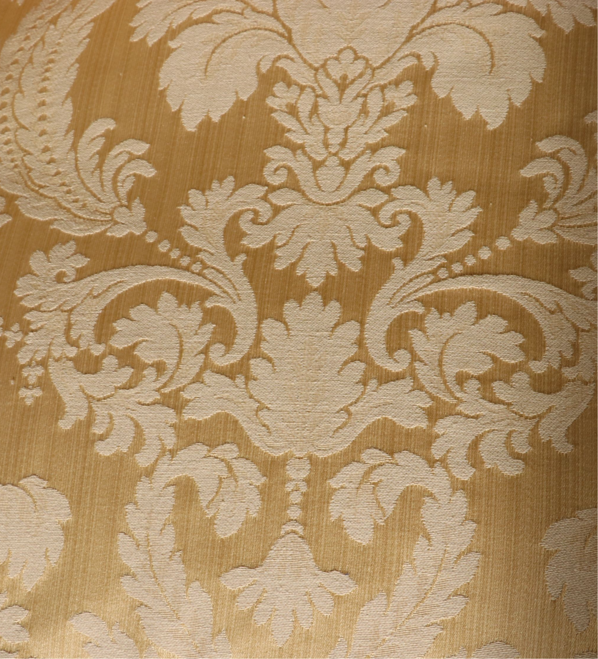 Century Furniture Traditional Damask Three-Seat Sofa with Bullion Fringe, 21st C