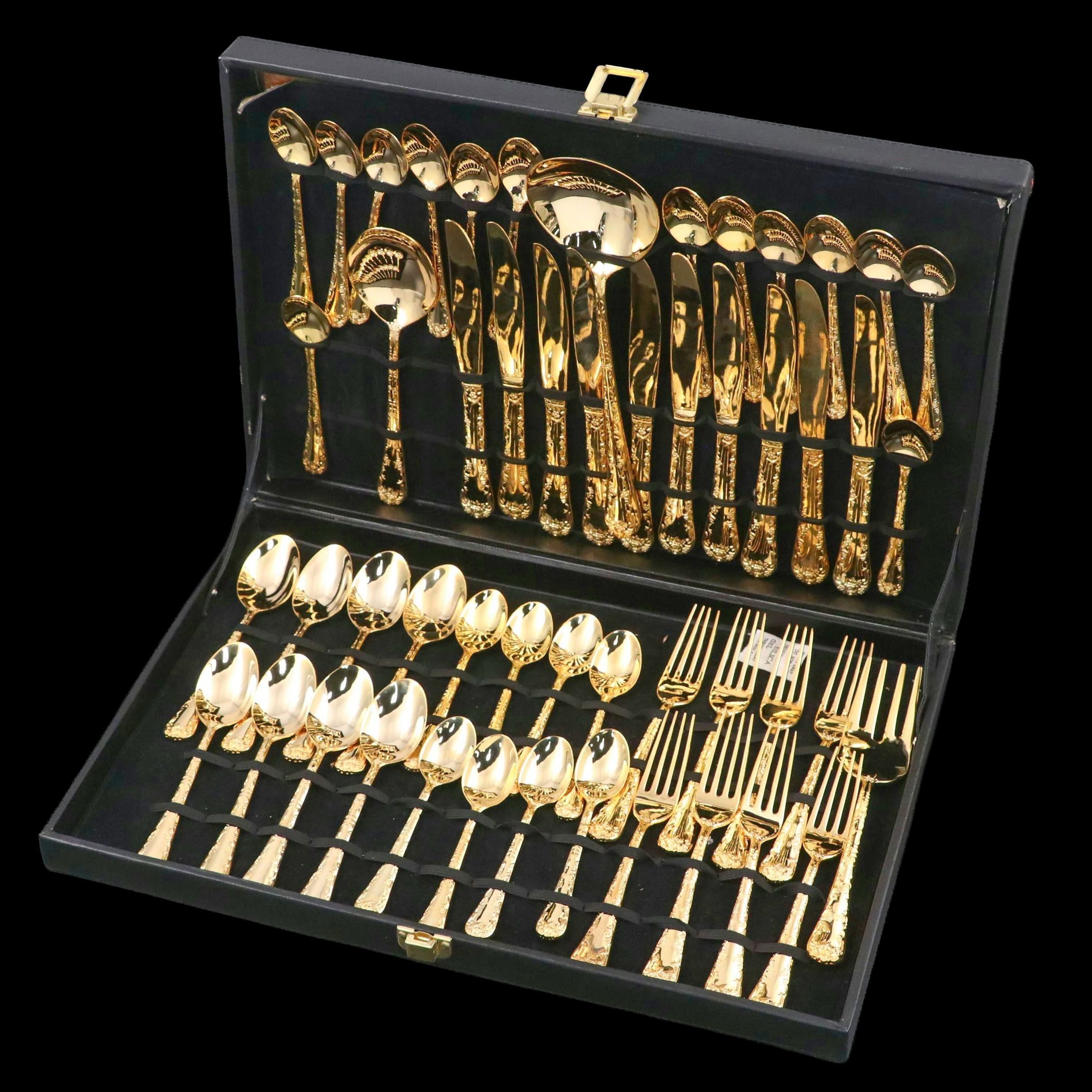 Wm. Rogers & Sons "Enchanted Rose" Gilt Flatware