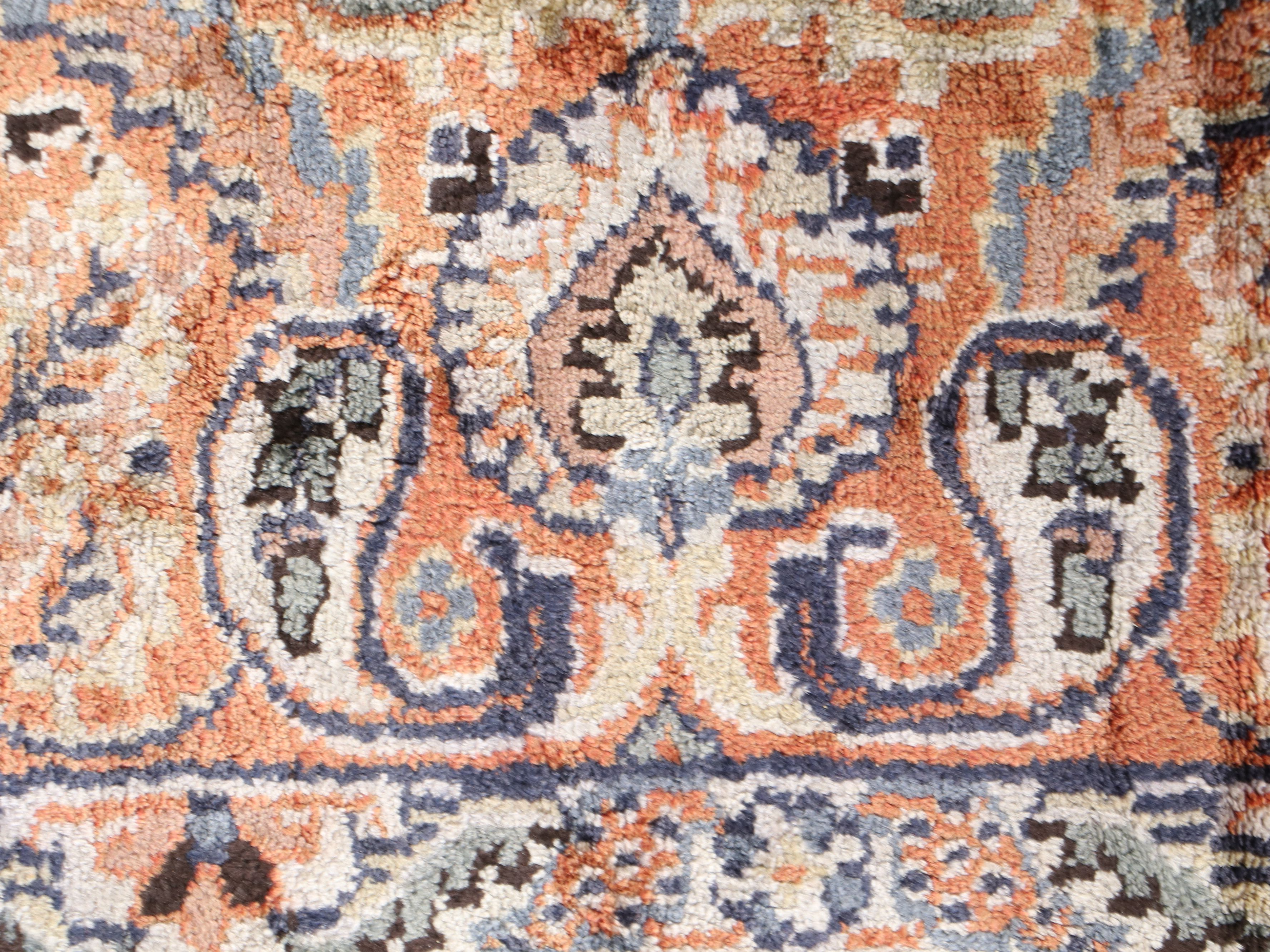 6' x 9'2 Hand-Knotted Indo-Persian Kirman Style Area Rug