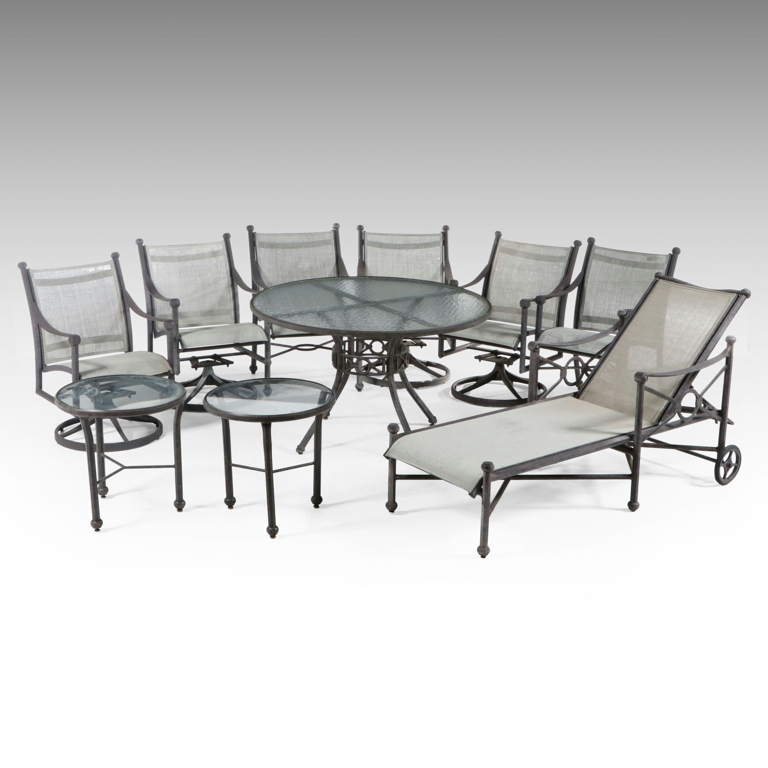 Contemporary Cast Metal Patio Dining and Lounge Furniture