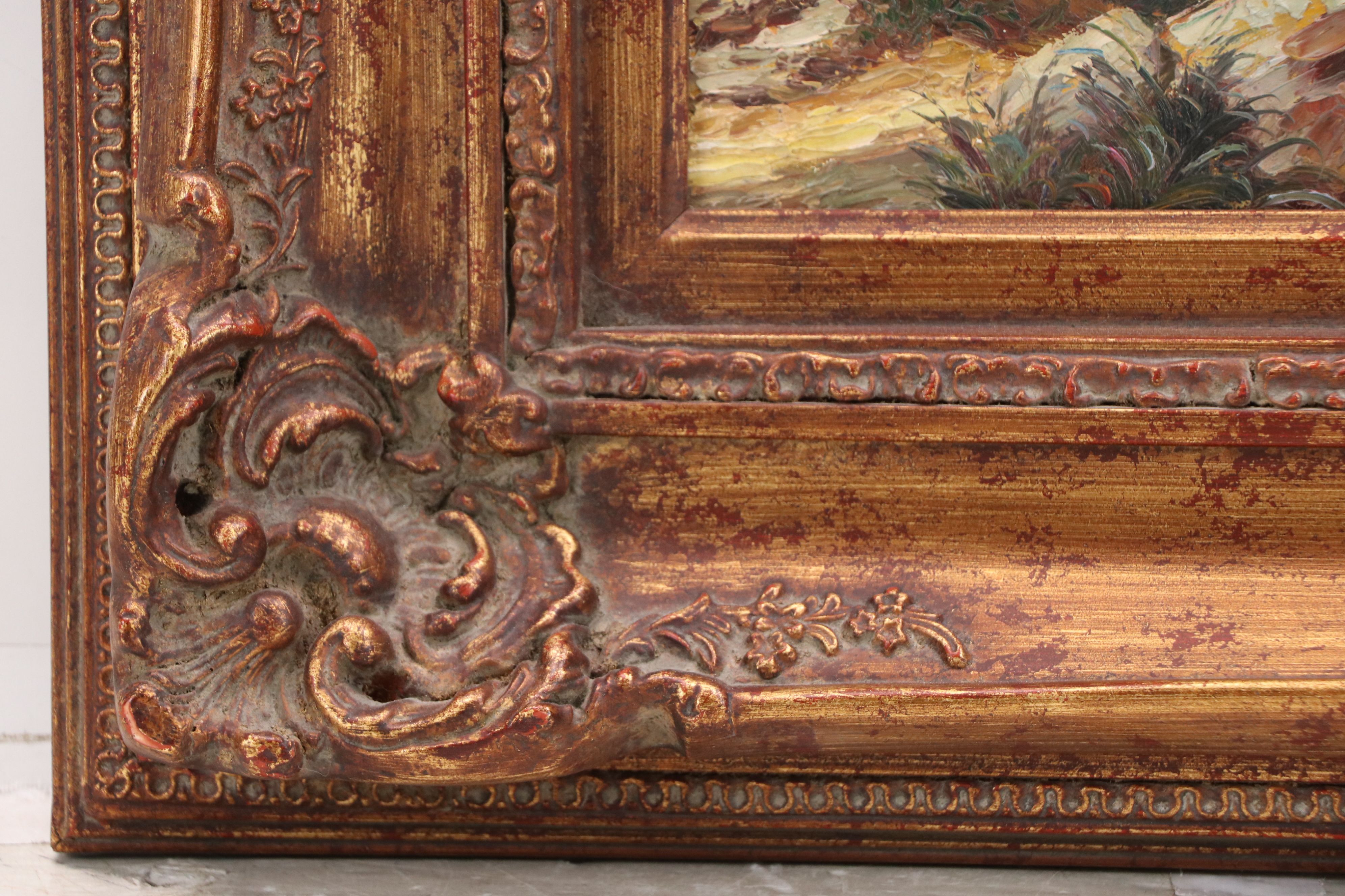 Oil Painting of Southwestern Landscape with Riders, Late 20th Century