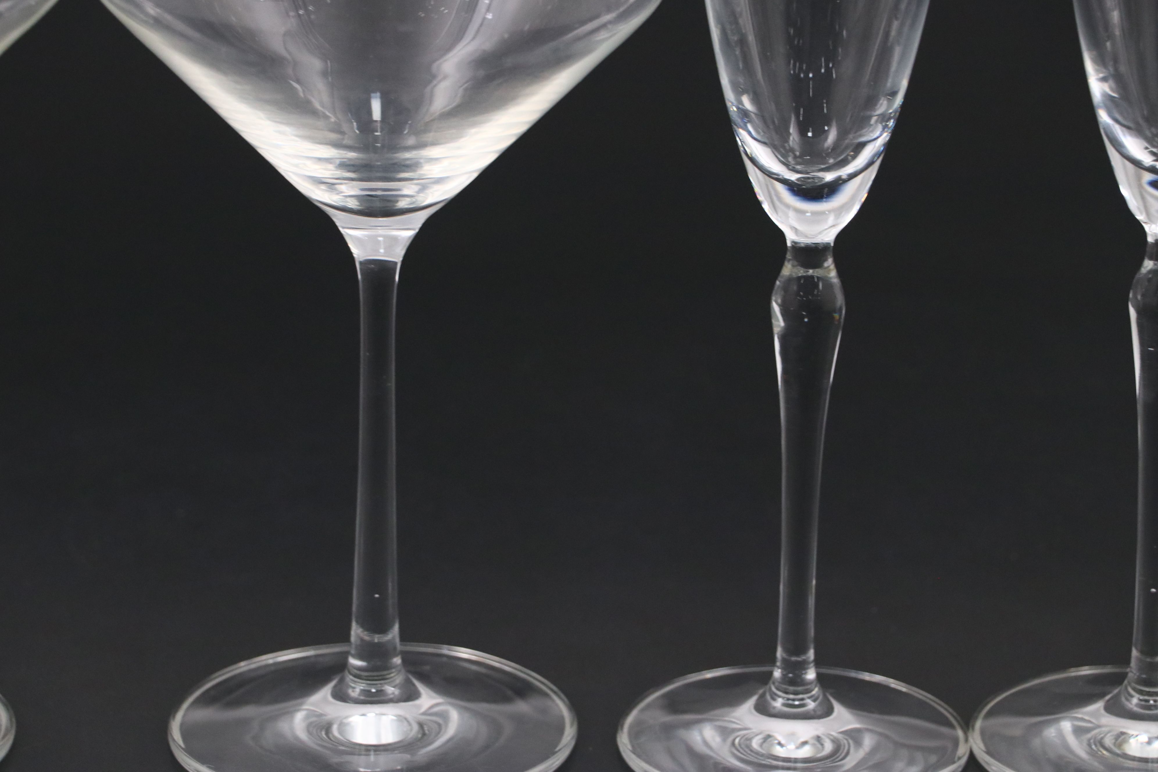 Schott Zwiesel "Pure" Burgundy Wine Glasses with Champagne Flutes