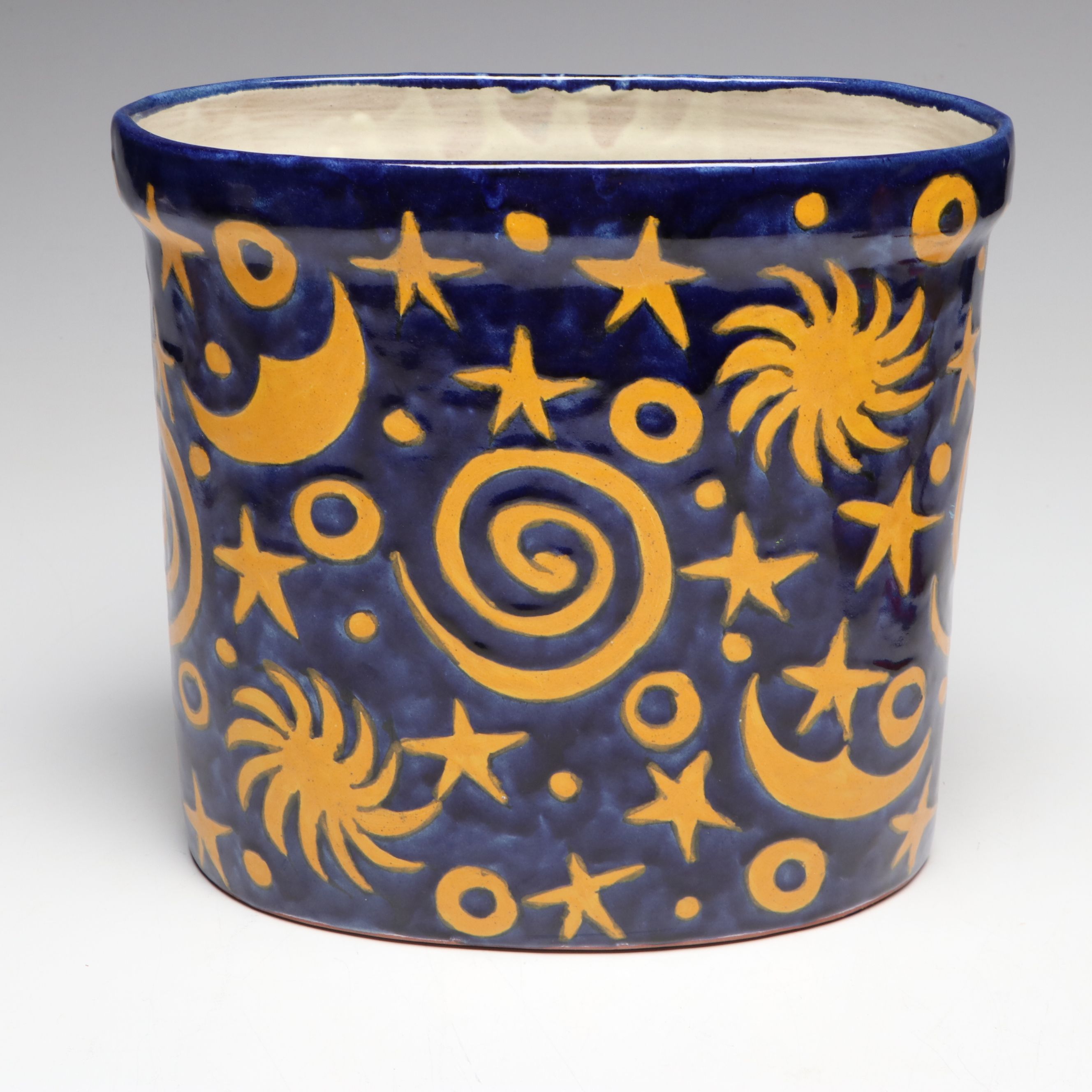 Gerardo Ortega Mexican Folk Art Rooster with Ceramic Planter and Vase